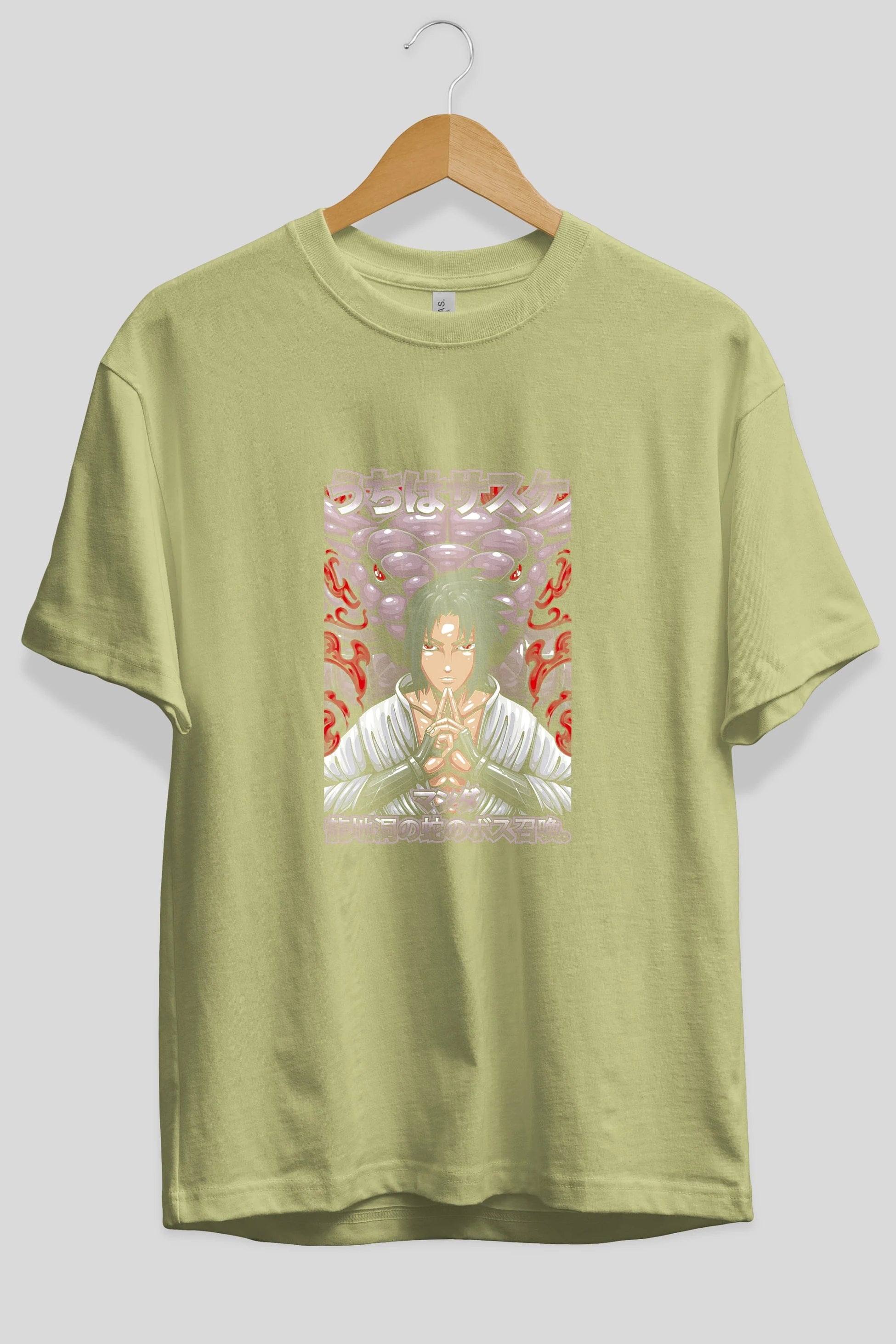 NARUTO SASUKE UCHIHA Anime Ön Baskılı Oversize t-shirt %100 pamuk Erkek Kadın Unisex