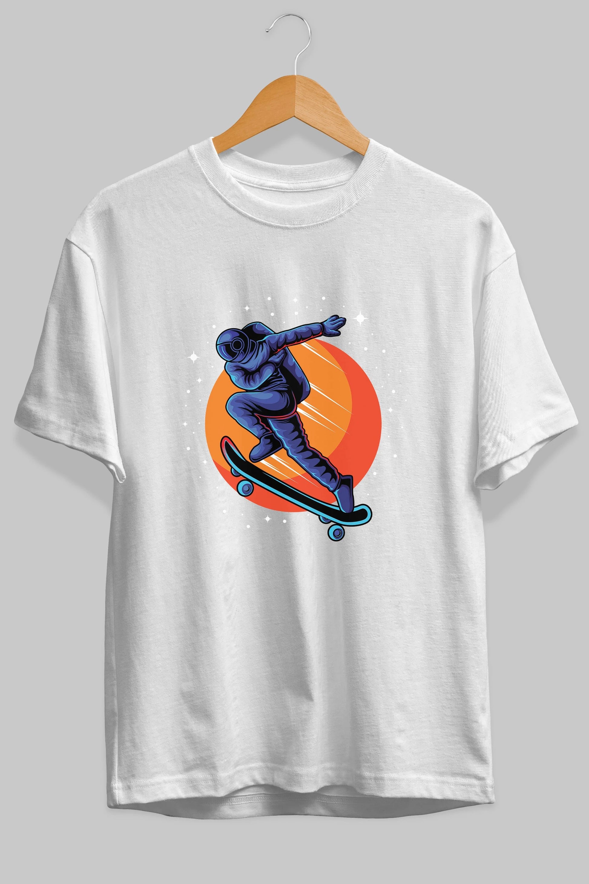 Astroskate Run Ön Baskılı Oversize t-shirt Erkek Kadın Unisex