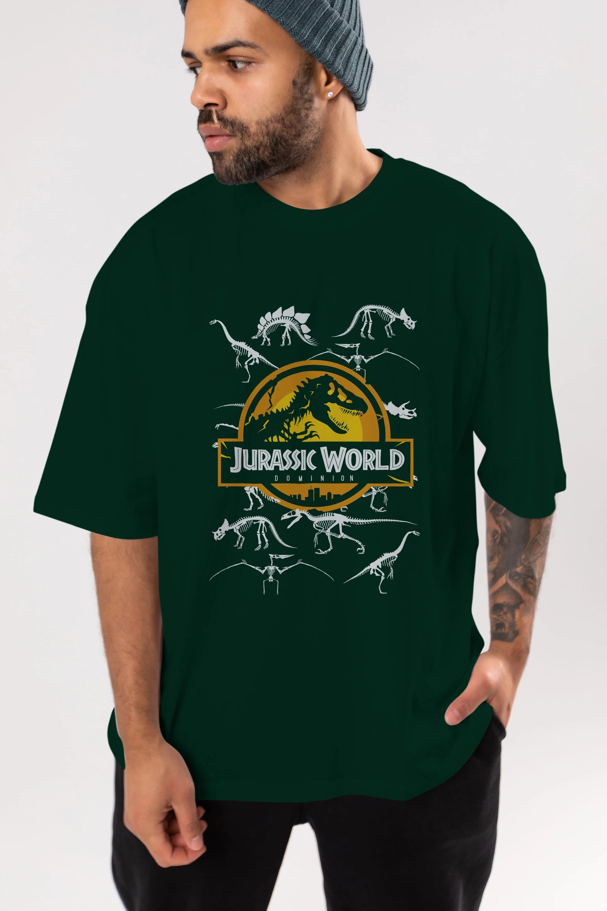 Jurassic Park (5) Ön Baskılı Oversize t-shirt Erkek Kadın Unisex %100 Pamuk Bisiklet Yaka tişort