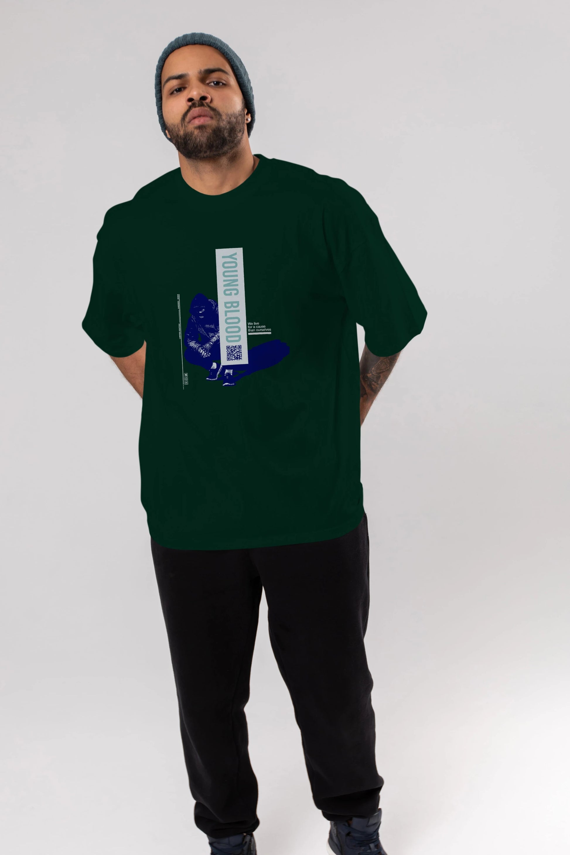 Young Blood Ön Baskılı Oversize t-shirt Erkek Kadın Unisex