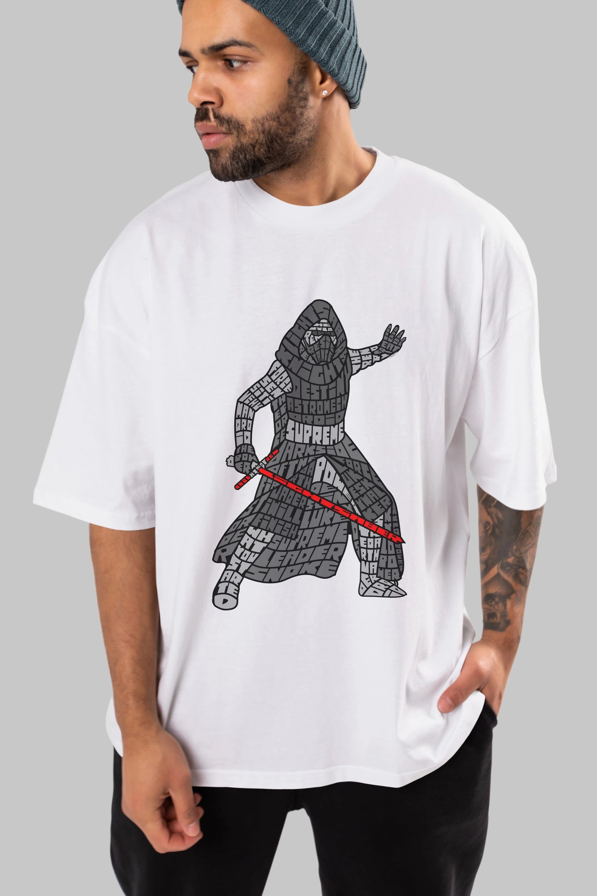 Kylo Ön Baskılı Oversize t-shirt %100 pamuk Erkek Kadın Unisex