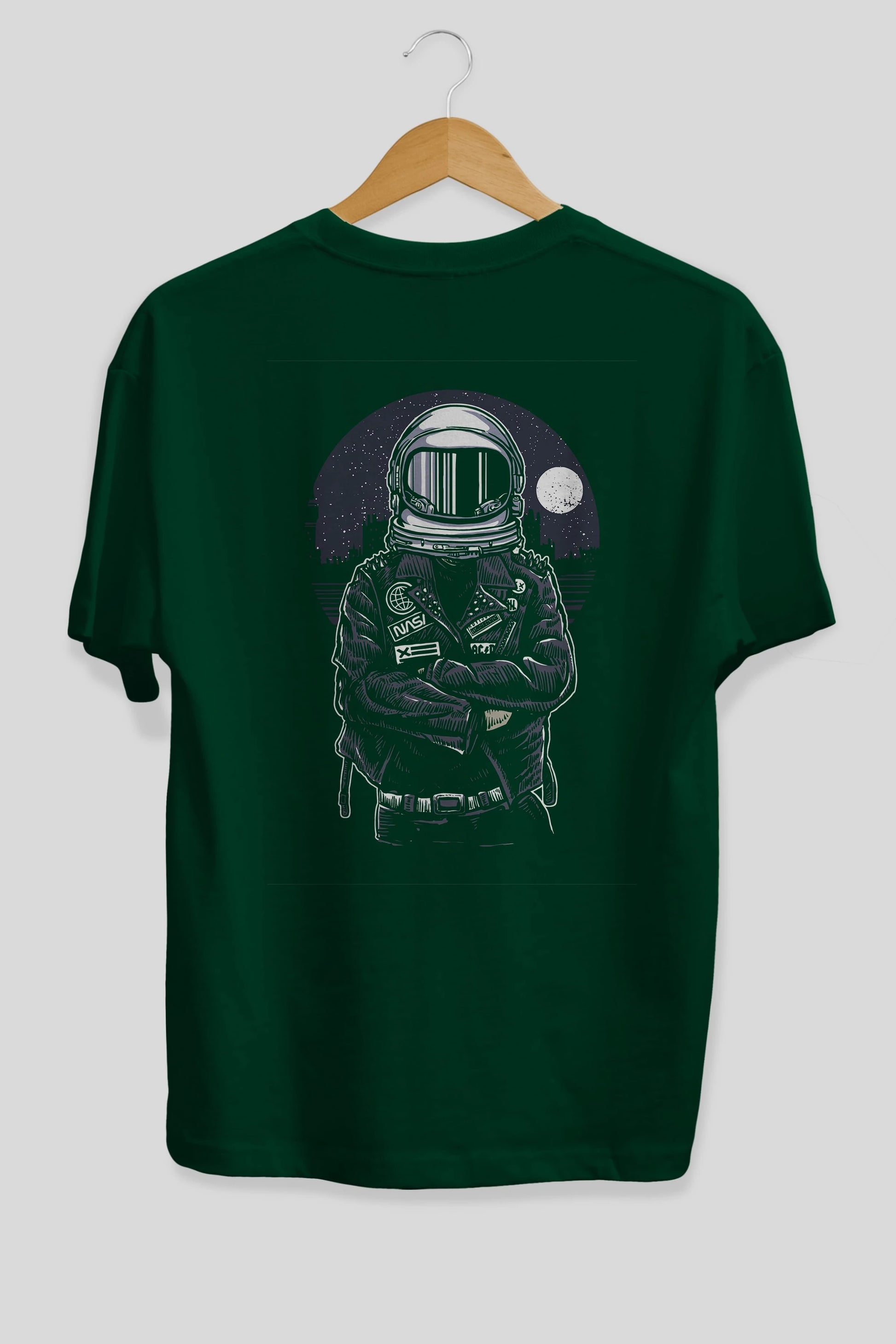 Astronaut Rebel Arka Baskılı Oversize t-shirt Erkek Kadın Unisex %100 Pamuk