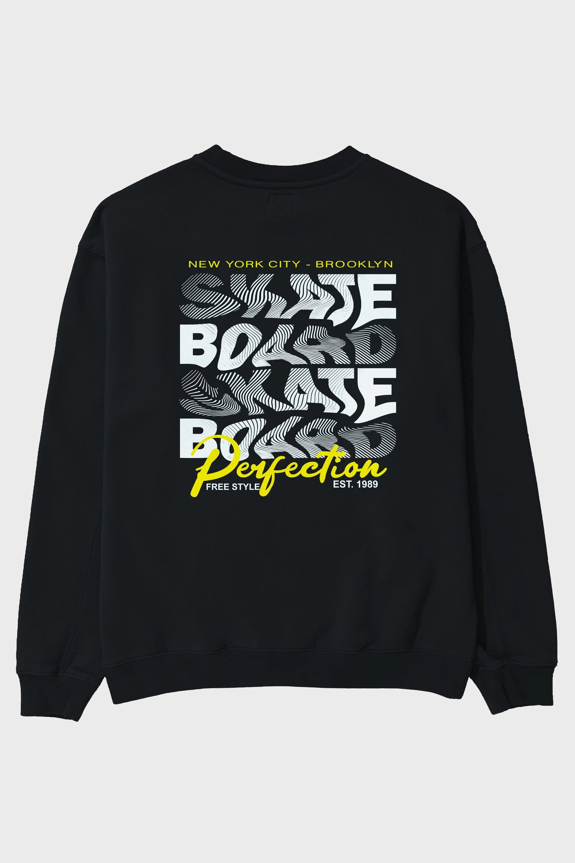 New York City and Brooklyn Arka Baskılı Oversize Sweatshirt Erkek Kadın Unisex