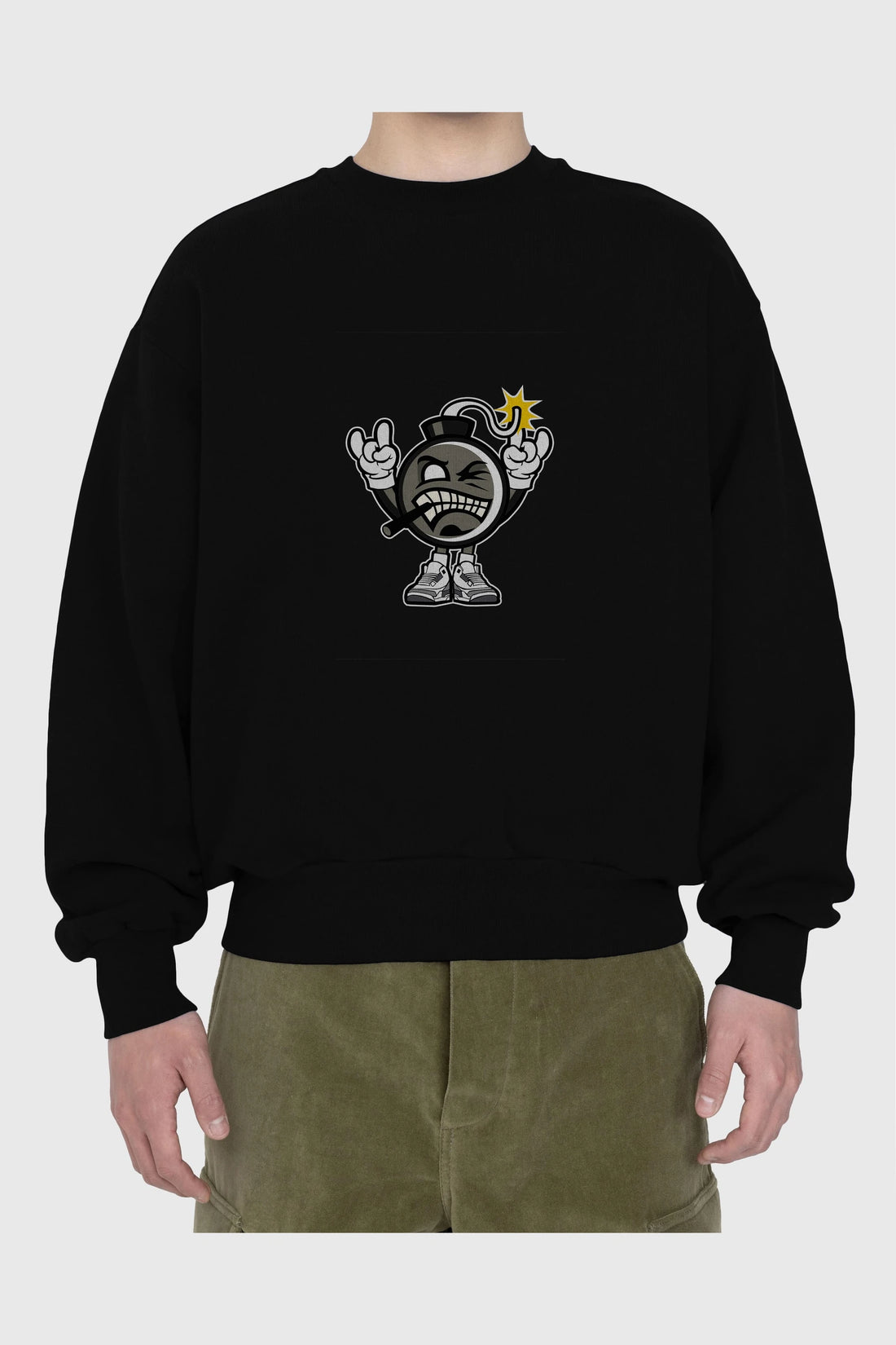 Evil Bomb Ön Baskılı Oversize Sweatshirt Erkek Kadın Unisex