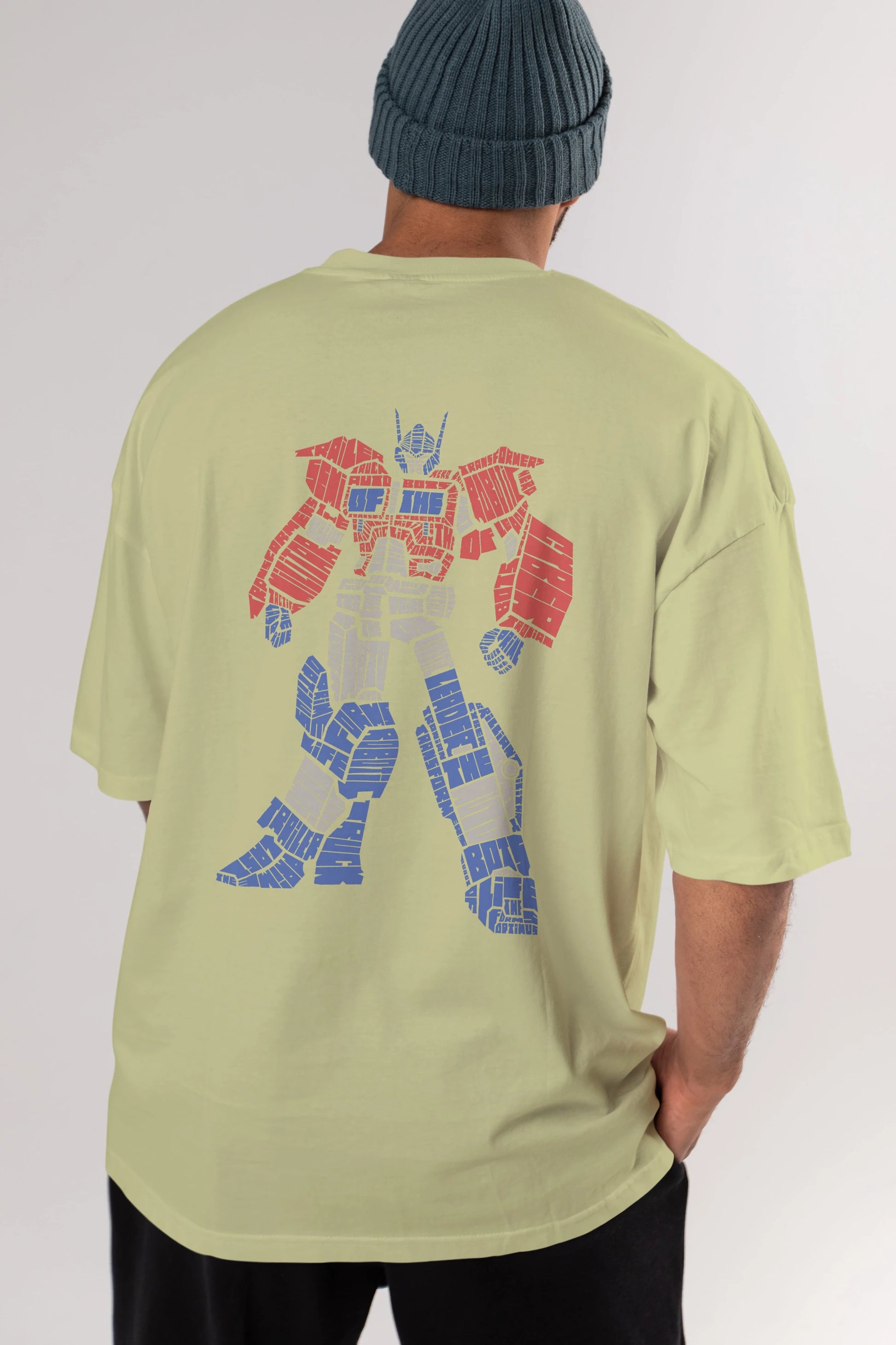 Optimus Prime Arka Baskılı Oversize t-shirt %100 pamuk Erkek Kadın Unisex
