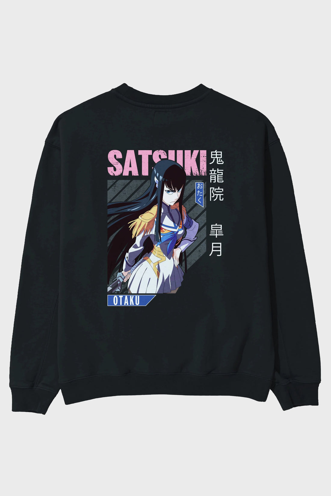 Satsuki Kiryuuin 8 Anime Arka Baskılı Oversize Sweatshirt Erkek Kadın Unisex