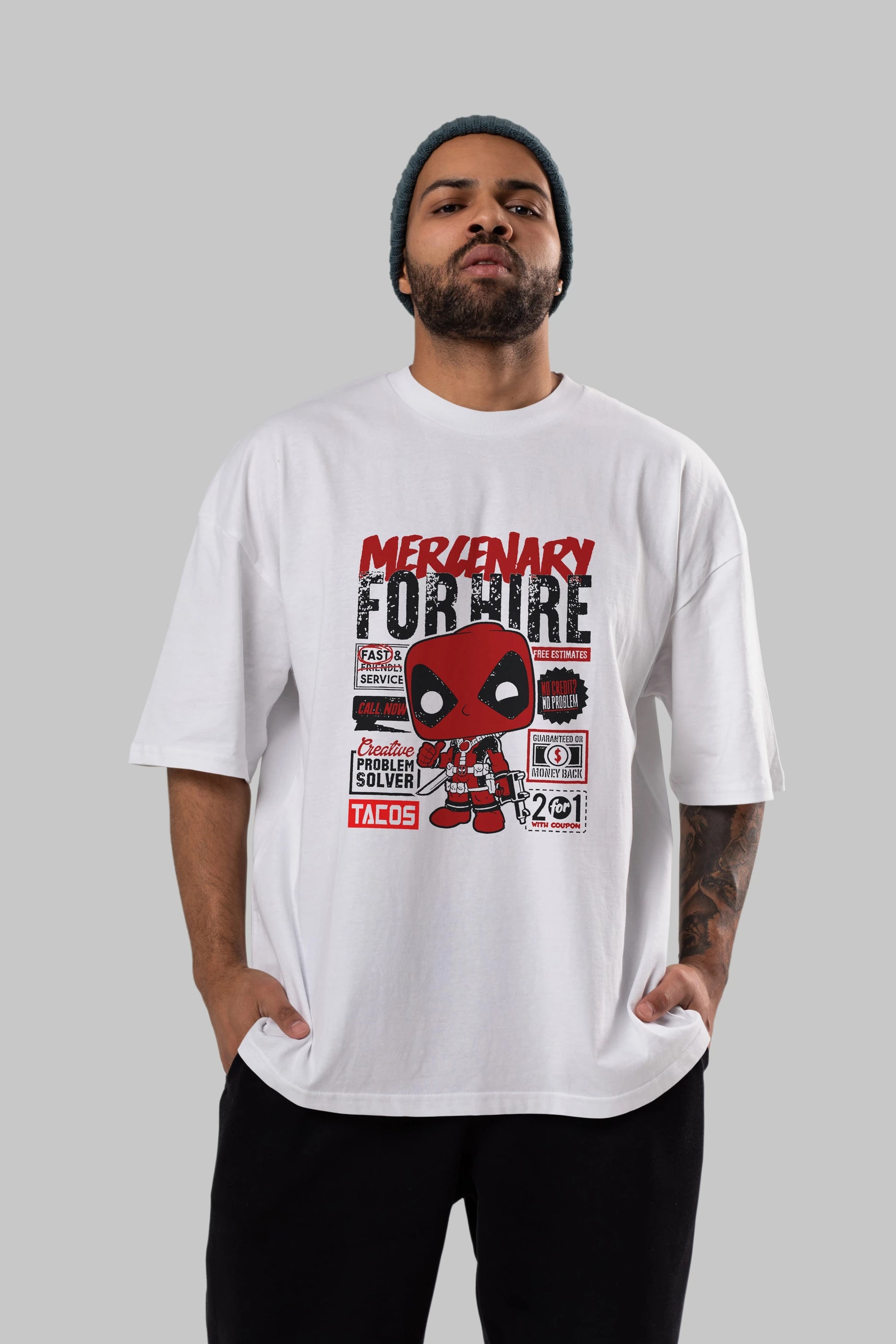Deadpool (18) Ön Baskılı Oversize t-shirt Erkek Kadın Unisex %100 Pamuk Bisiklet Yaka tişort
