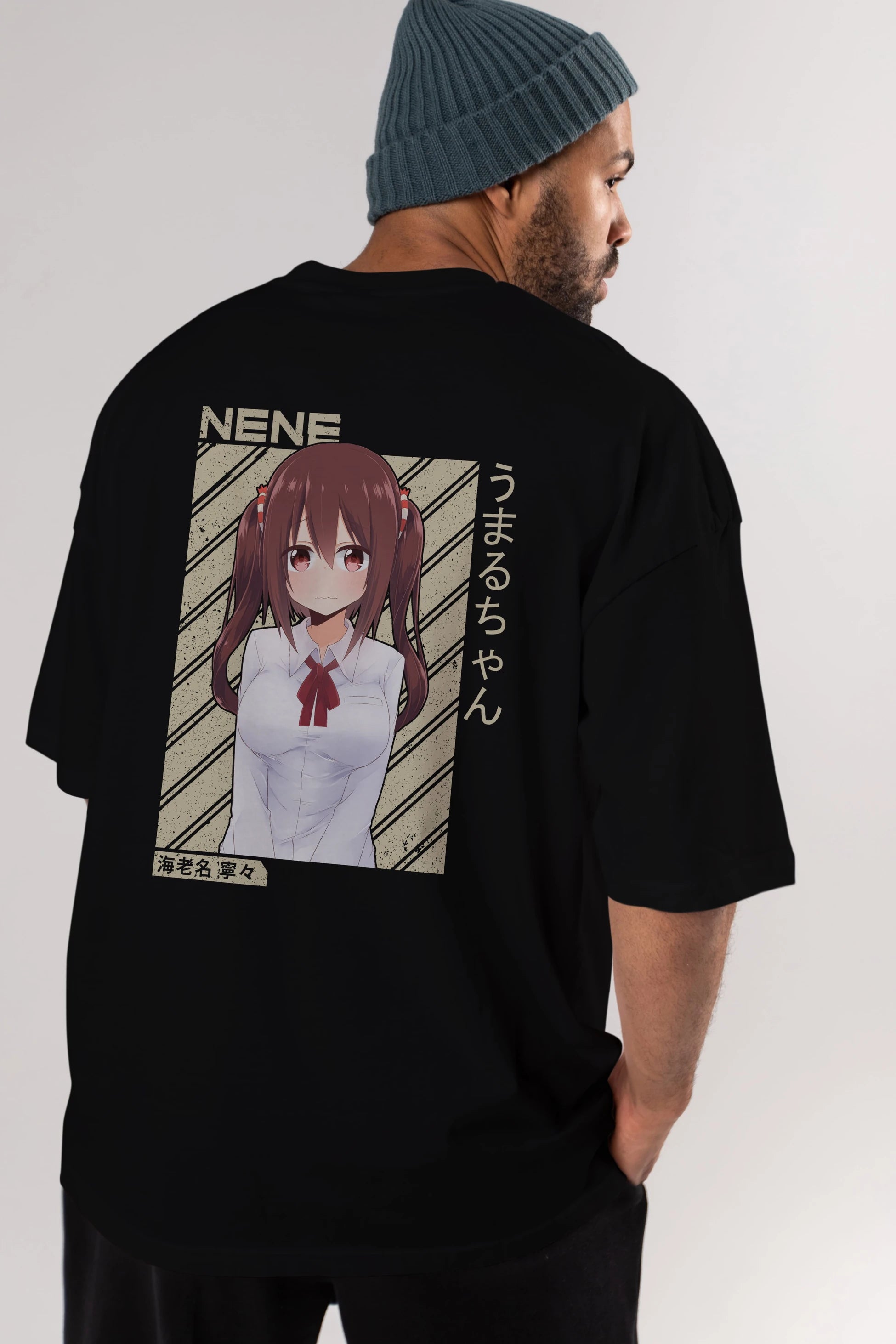Nene Ebina 1 Anime Arka Baskılı Oversize t-shirt Erkek Kadın Unisex