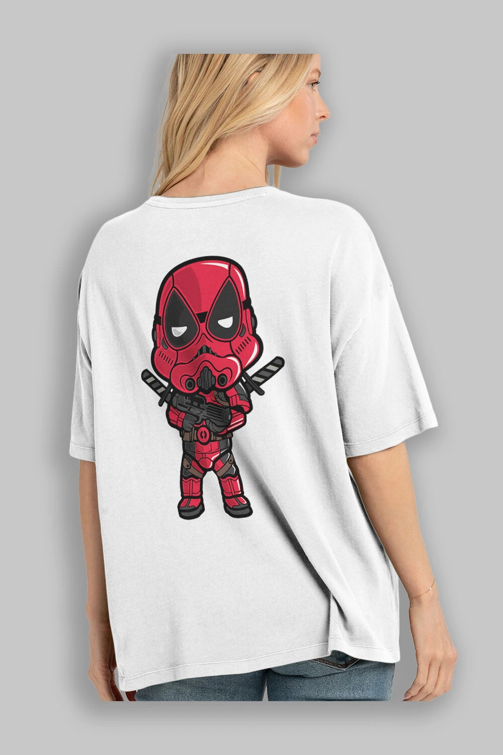 Deadpool (22) Arka Baskılı Oversize t-shirt Erkek Kadın Unisex %100 Pamuk Bisiklet Yaka tişort