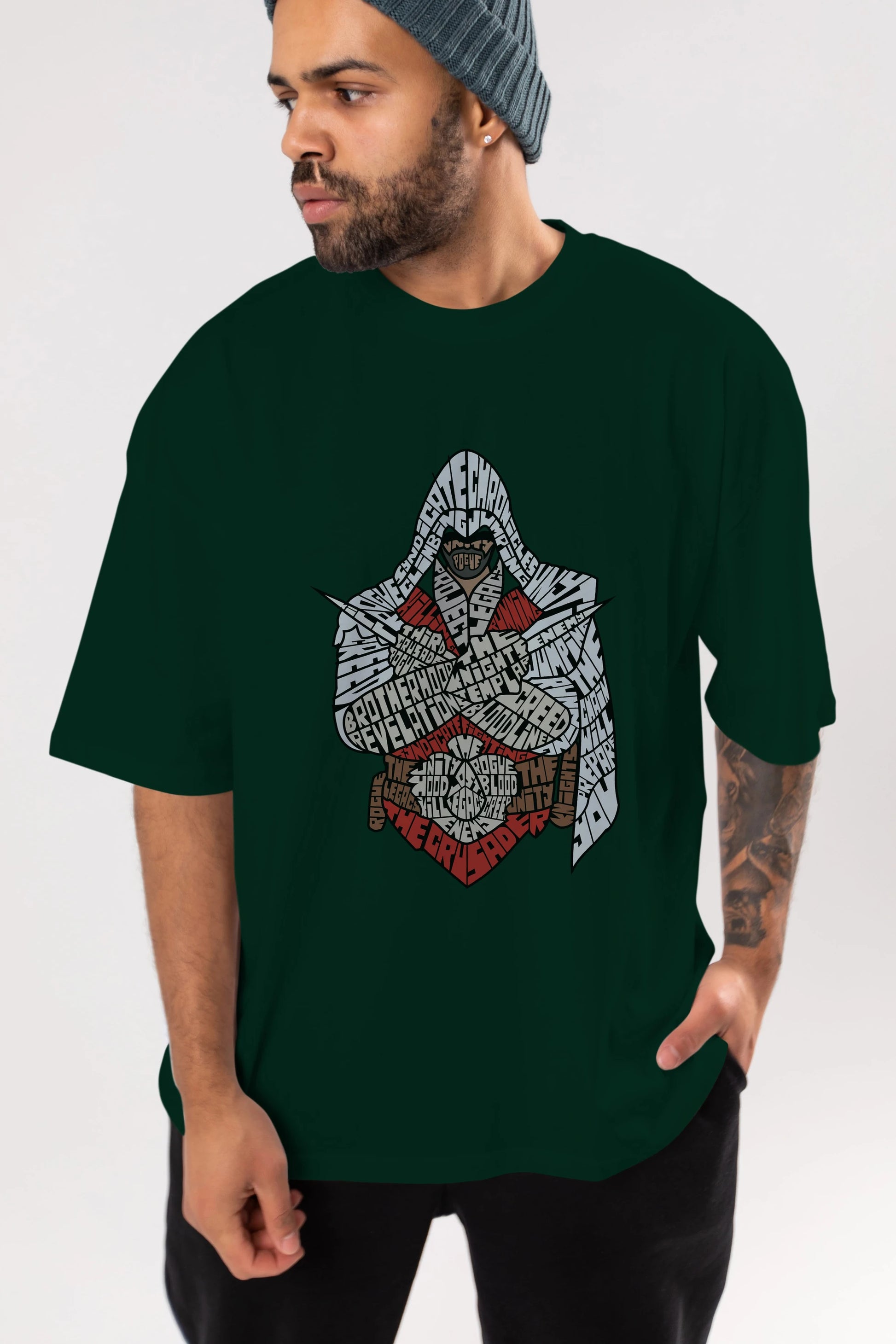 Assassins Ön Baskılı Oversize t-shirt %100 pamuk Erkek Kadın Unisex