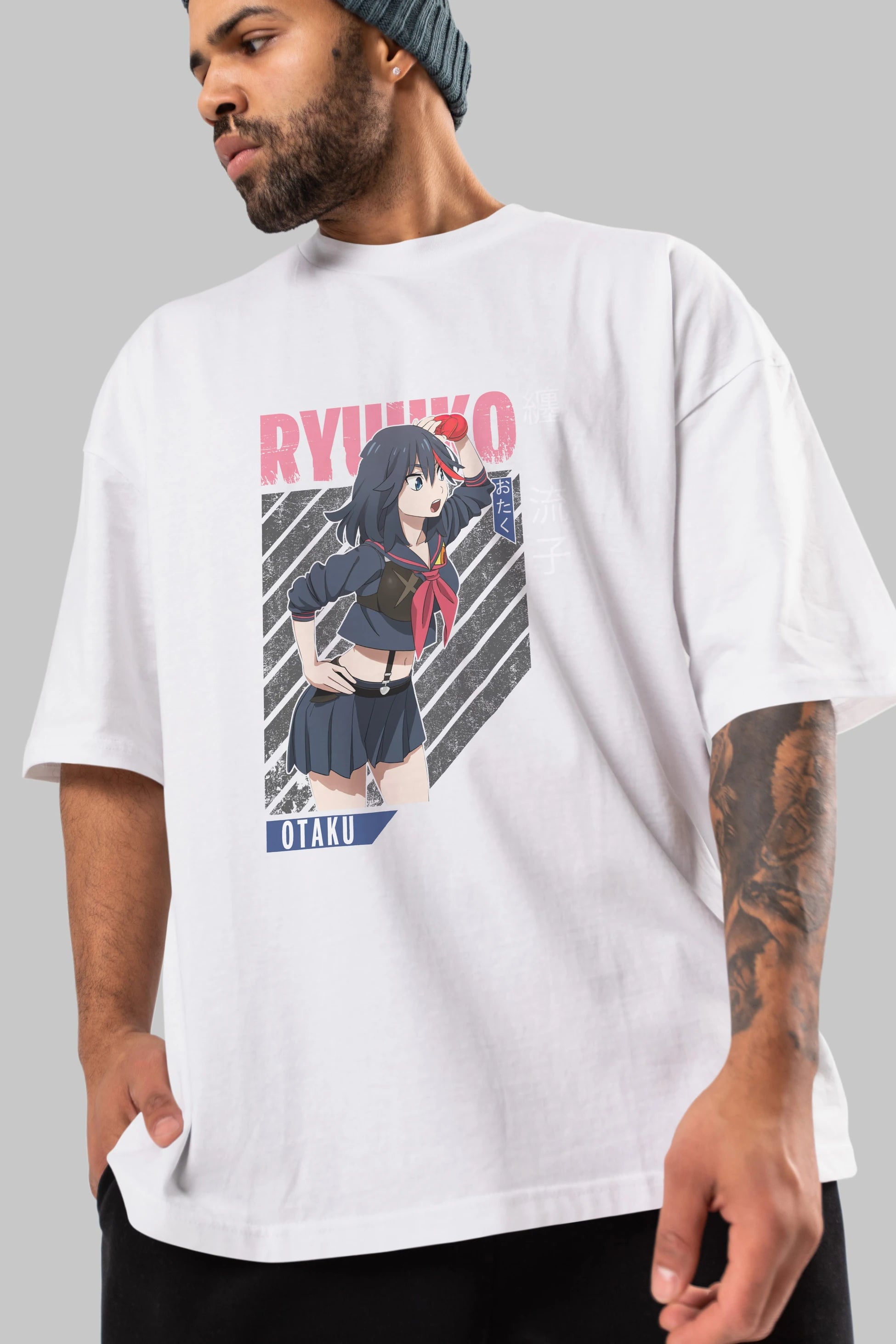 Ryuuko Matoi 6 Anime Ön Baskılı Oversize t-shirt %100 pamuk Erkek Kadın Unisex