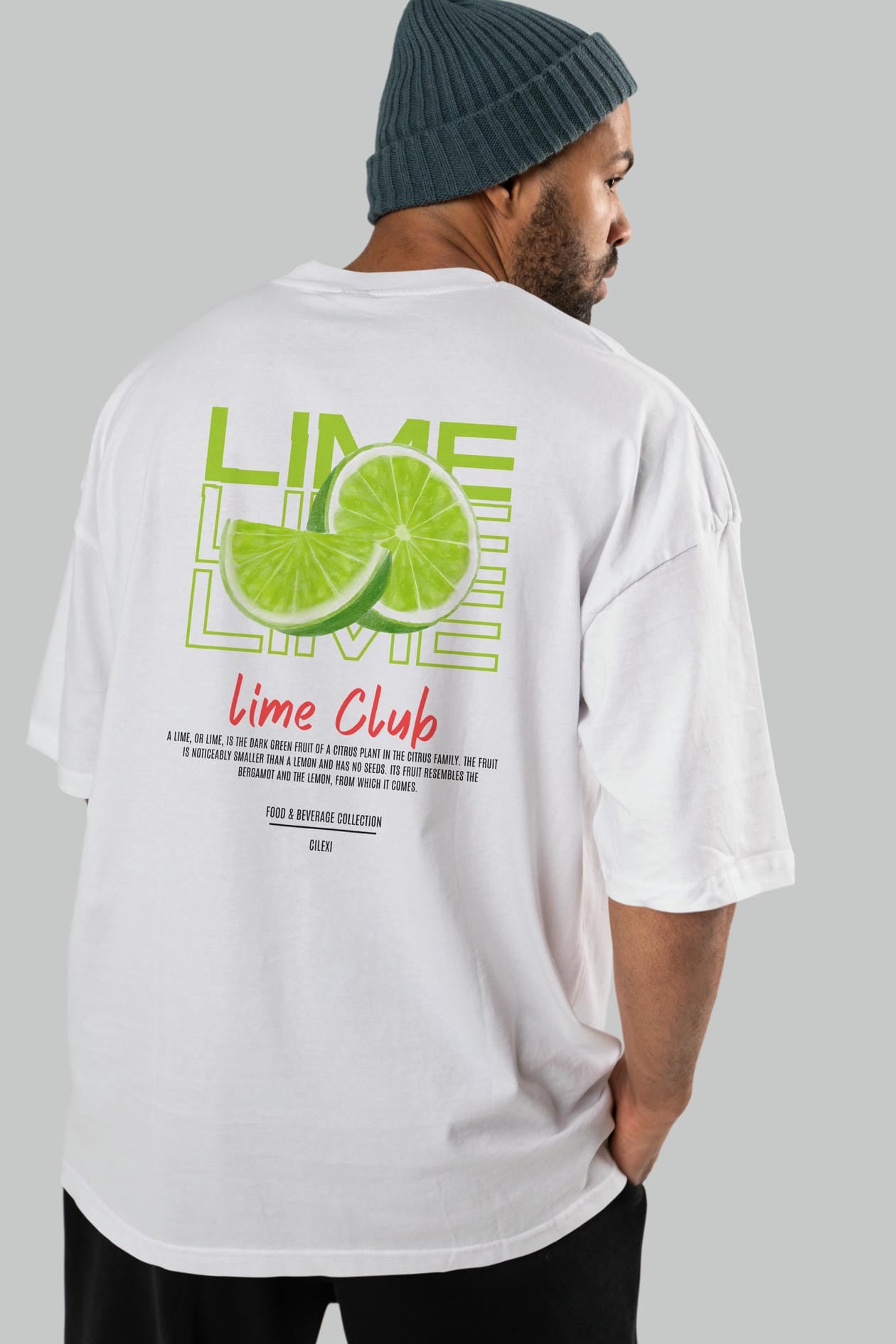 Lime Kokteyl Serisi Baskılı Oversize t-shirt Erkek Kadın Unisex %100 Pamuk Bisiklet Yaka tişort