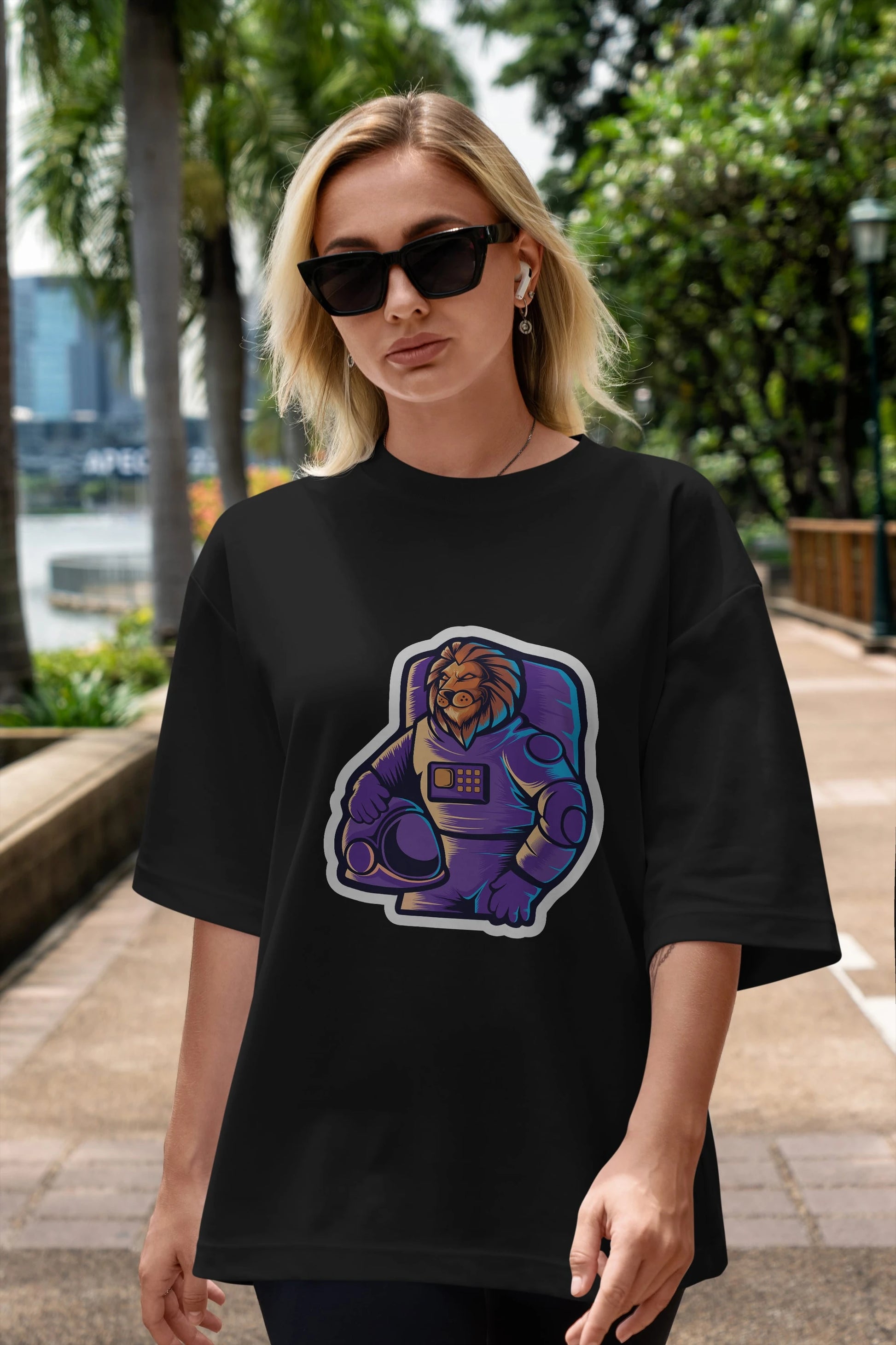 Astroking Sticker Ön Baskılı Oversize t-shirt Erkek Kadın Unisex
