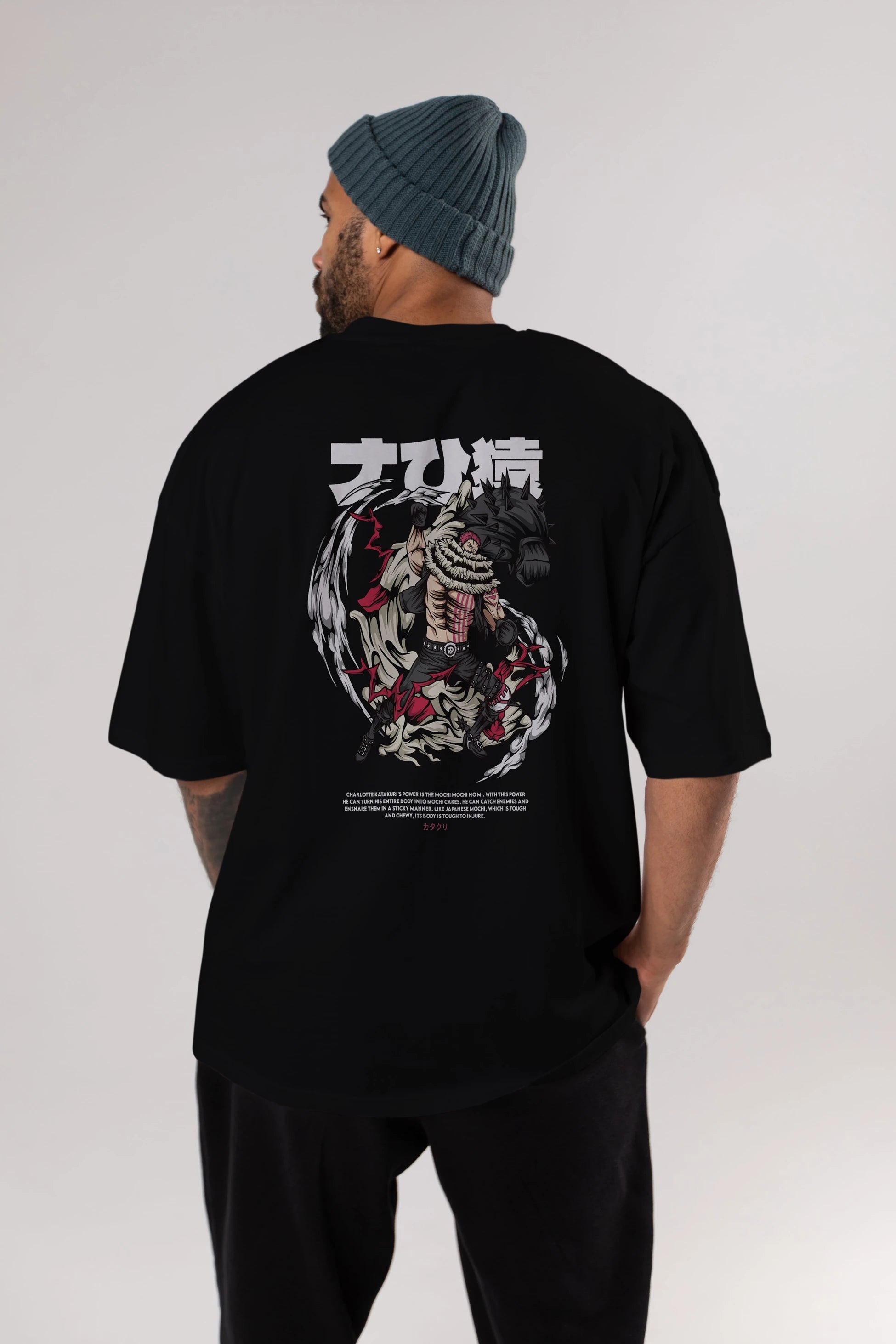 Katakuri Anime Arka Baskılı Oversize t-shirt Erkek Kadın Unisex