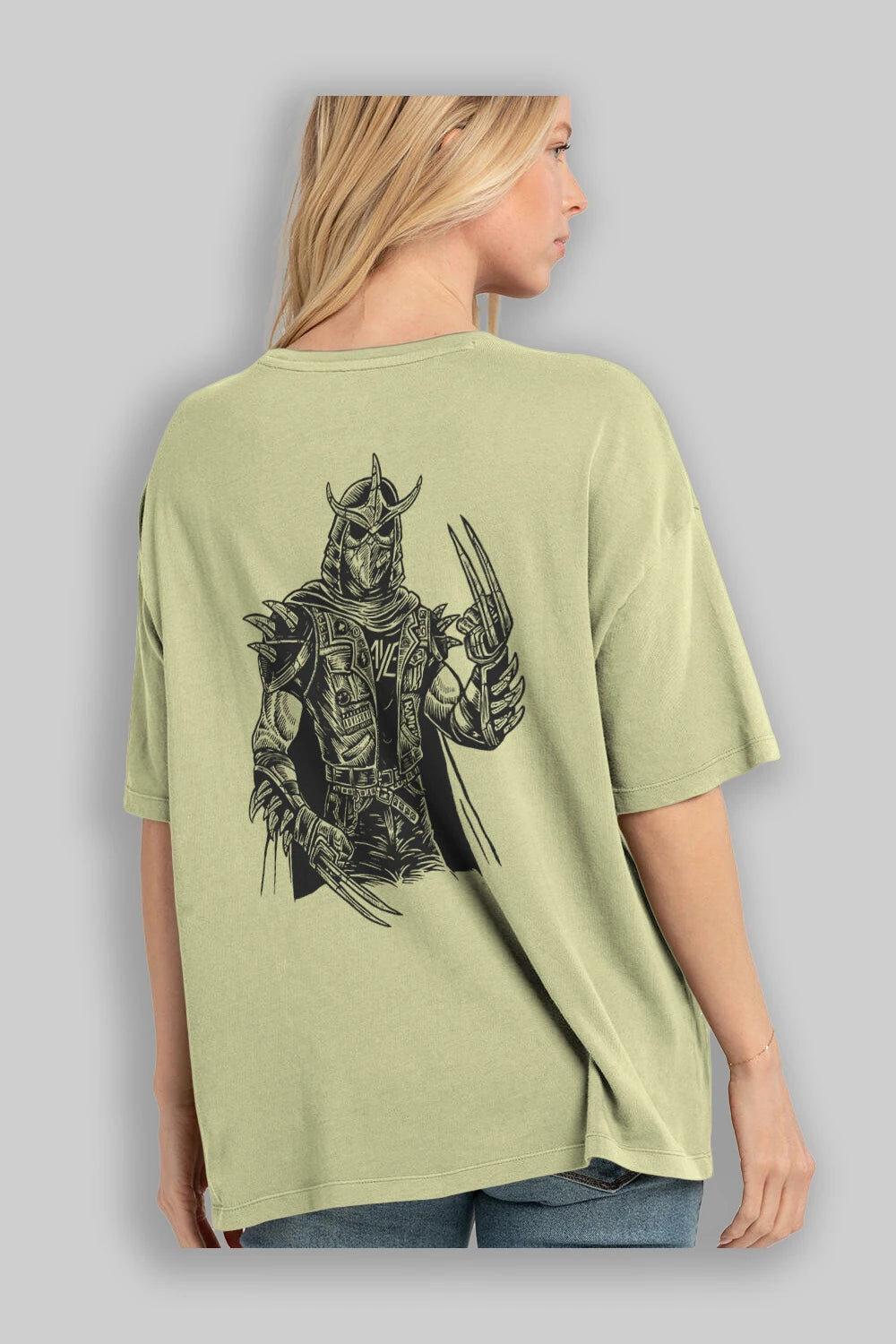 Shredder Punk Arka Baskılı Oversize t-shirt Erkek Kadın Unisex %100 Pamuk