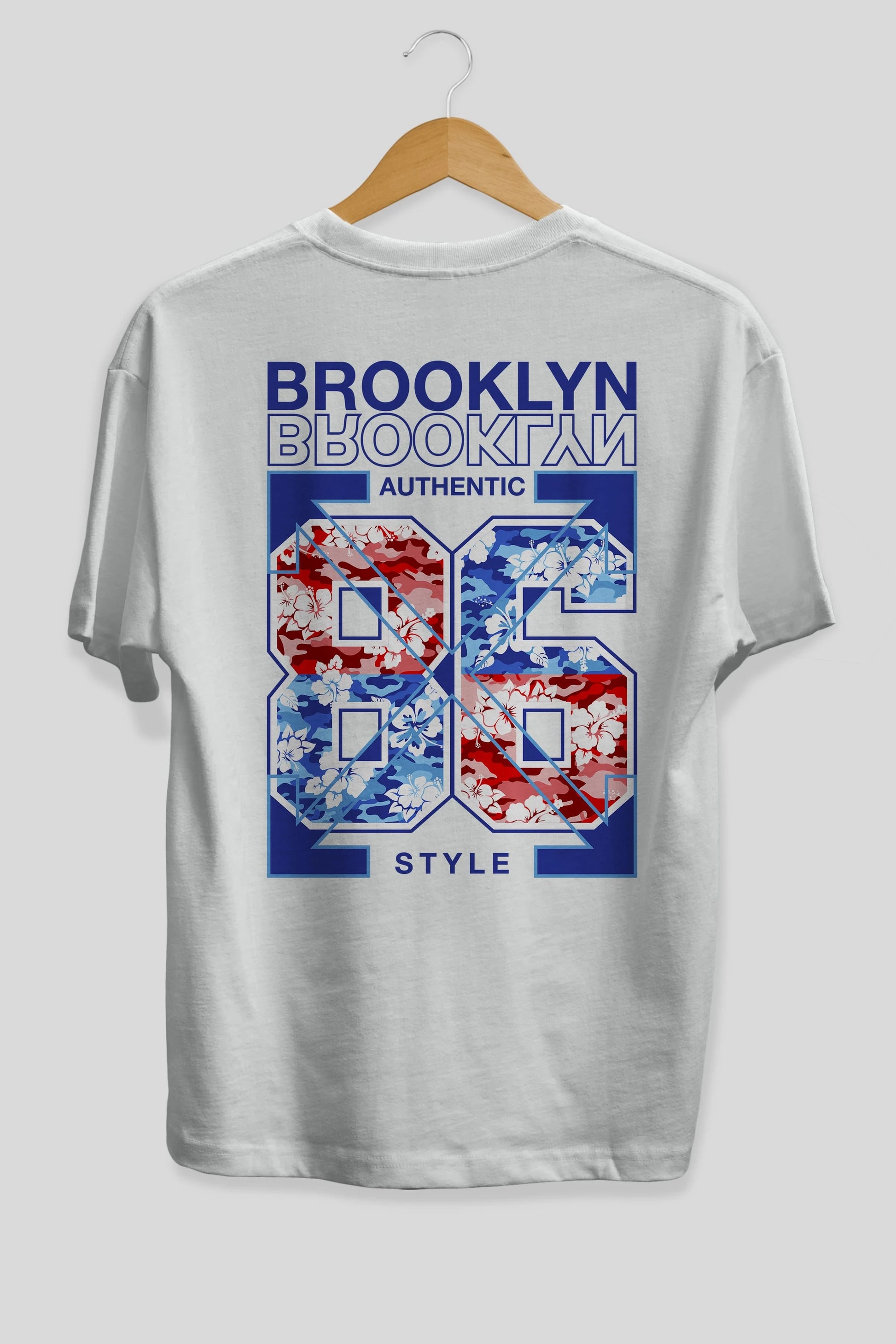 Brooklyn 86 Style Arka Baskılı Oversize t-shirt Erkek Kadın Unisex