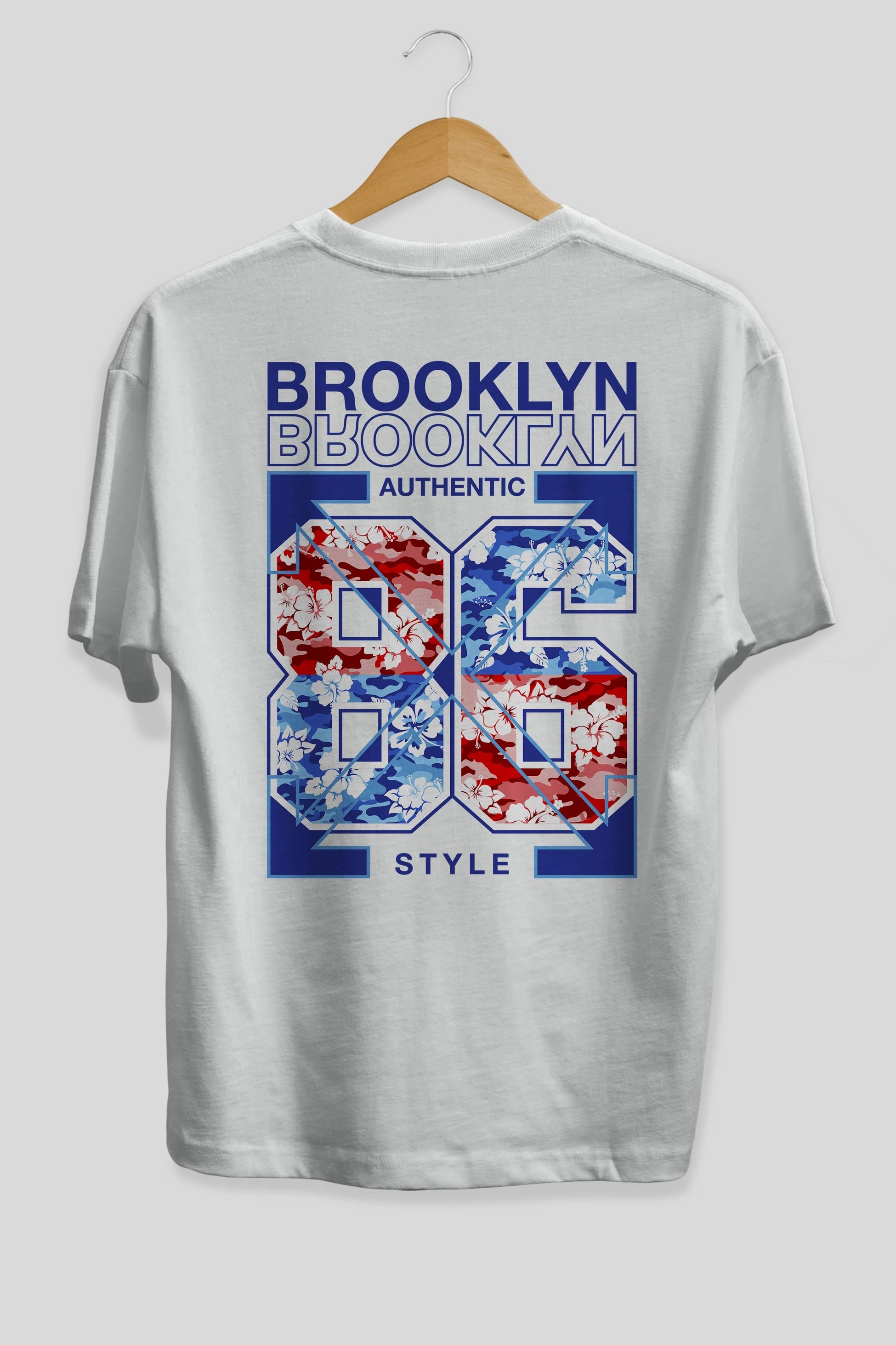 Brooklyn 86 Style Arka Baskılı Oversize t-shirt Erkek Kadın Unisex