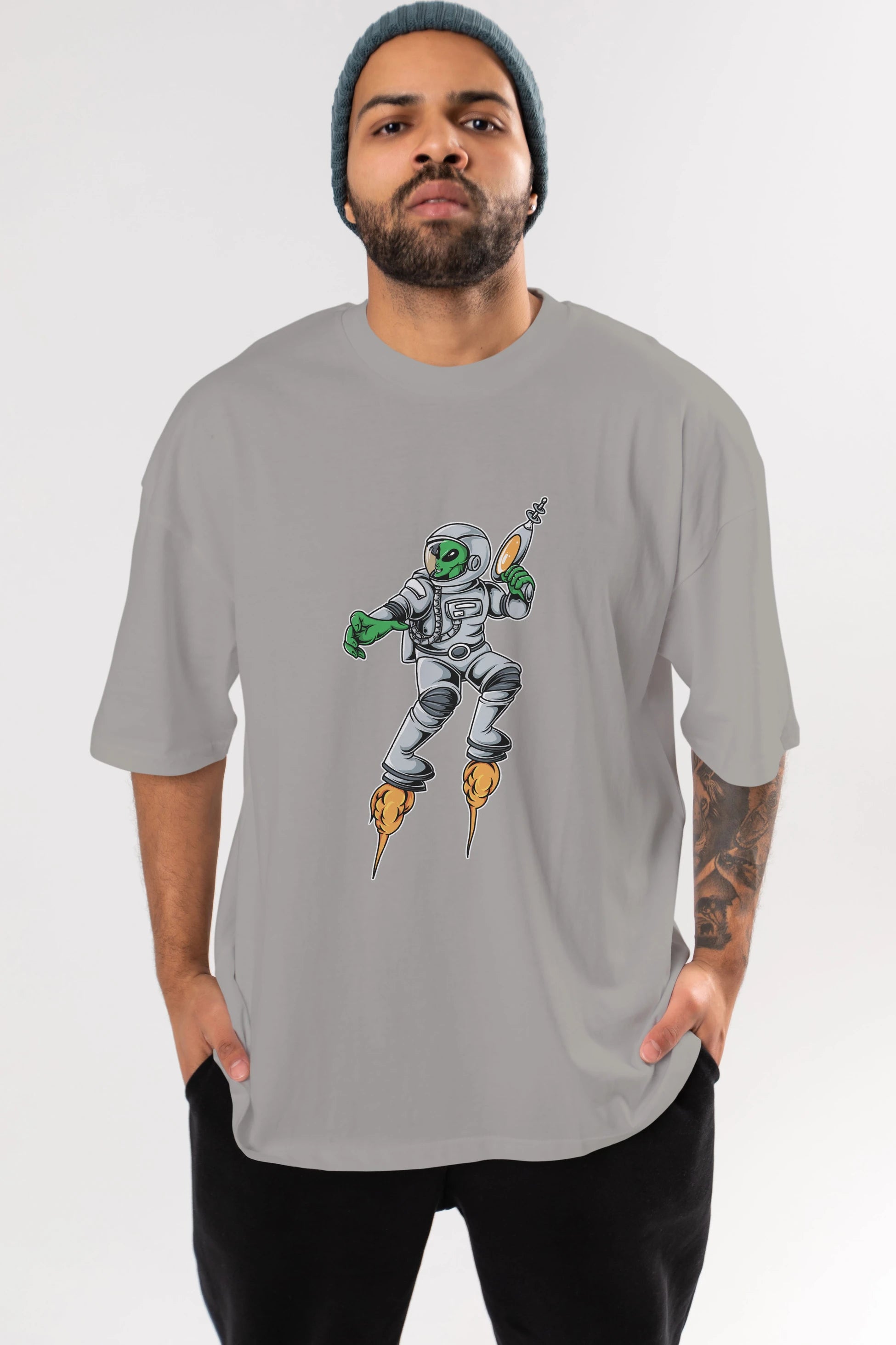 Alien Wars Tshirt Ön Baskılı Oversize t-shirt Erkek Kadın Unisex