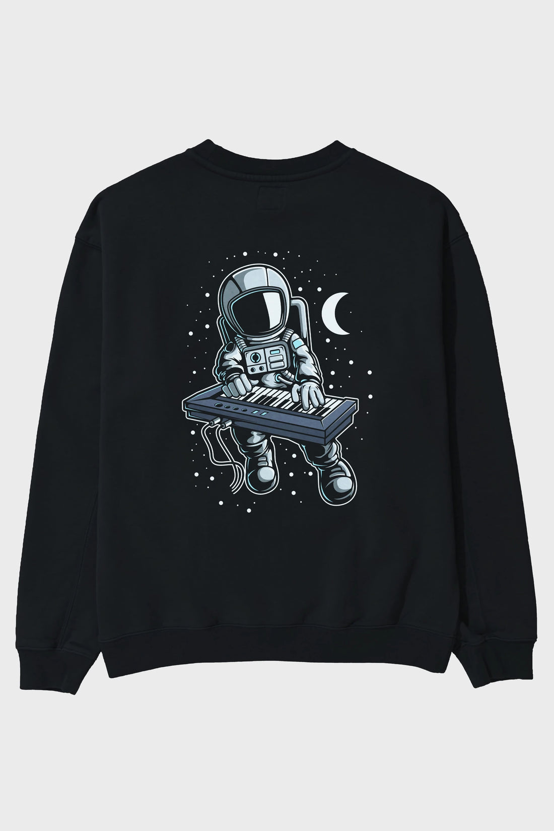 Astronaut Keyboard (2) Arka Baskılı Oversize Sweatshirt Erkek Kadın Unisex