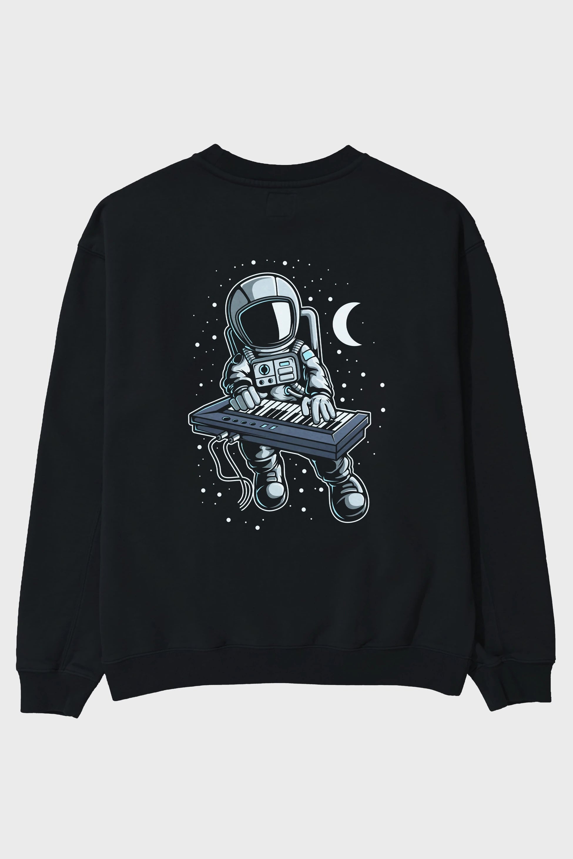 Astronaut Keyboard (2) Arka Baskılı Oversize Sweatshirt Erkek Kadın Unisex
