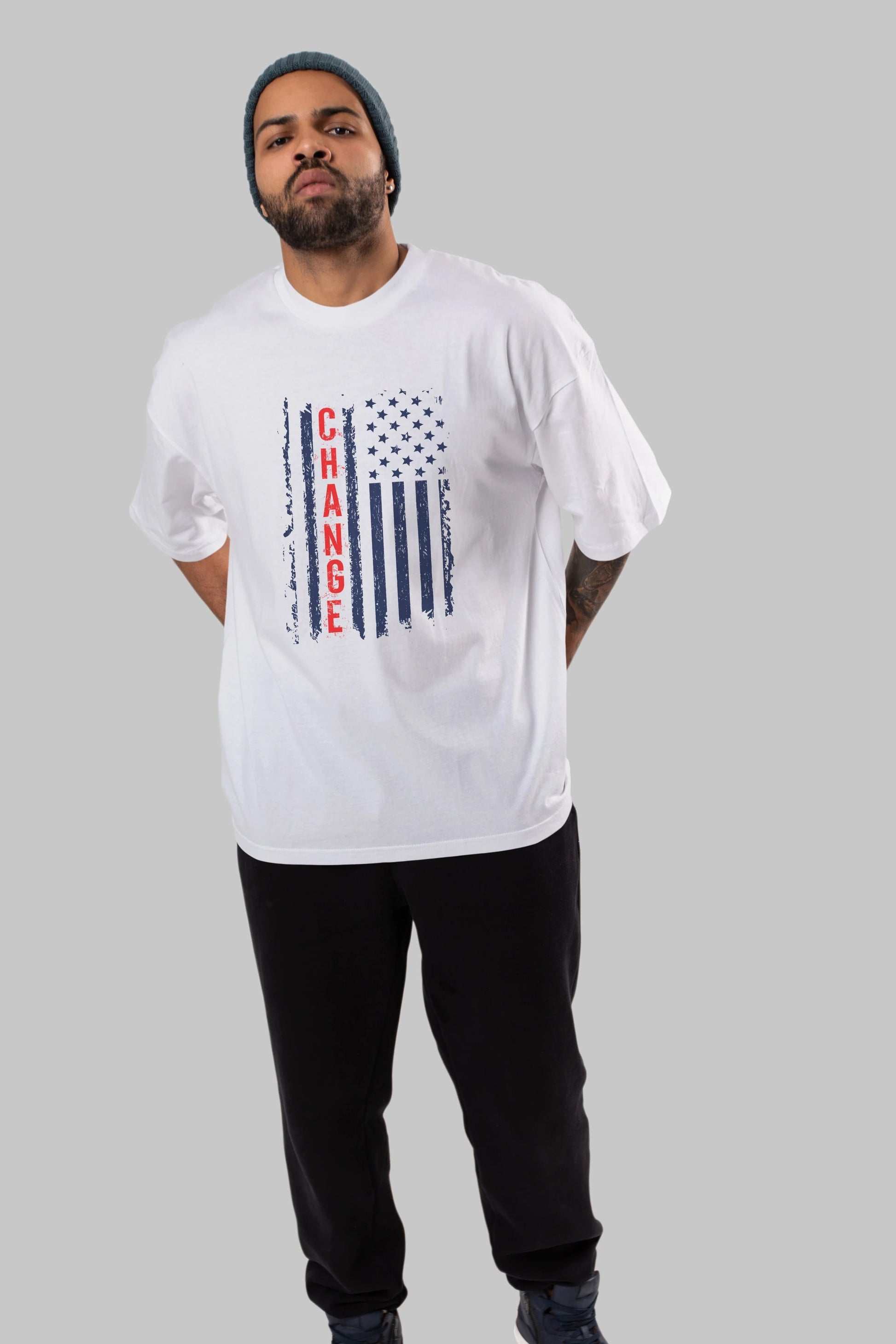 Change Ön Baskılı Oversize t-shirt Erkek Kadın Unisex