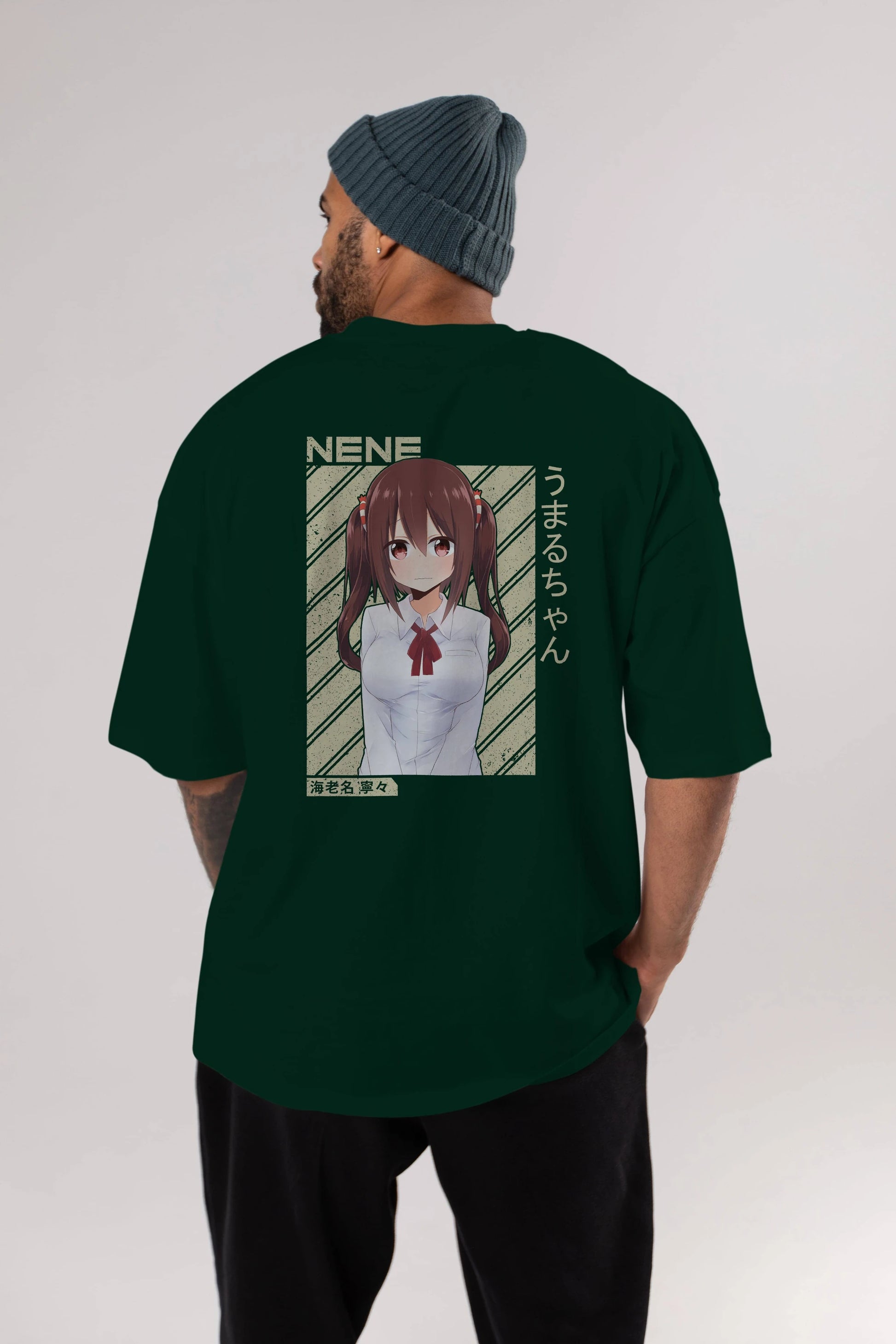 Nene Ebina 1 Anime Arka Baskılı Oversize t-shirt Erkek Kadın Unisex
