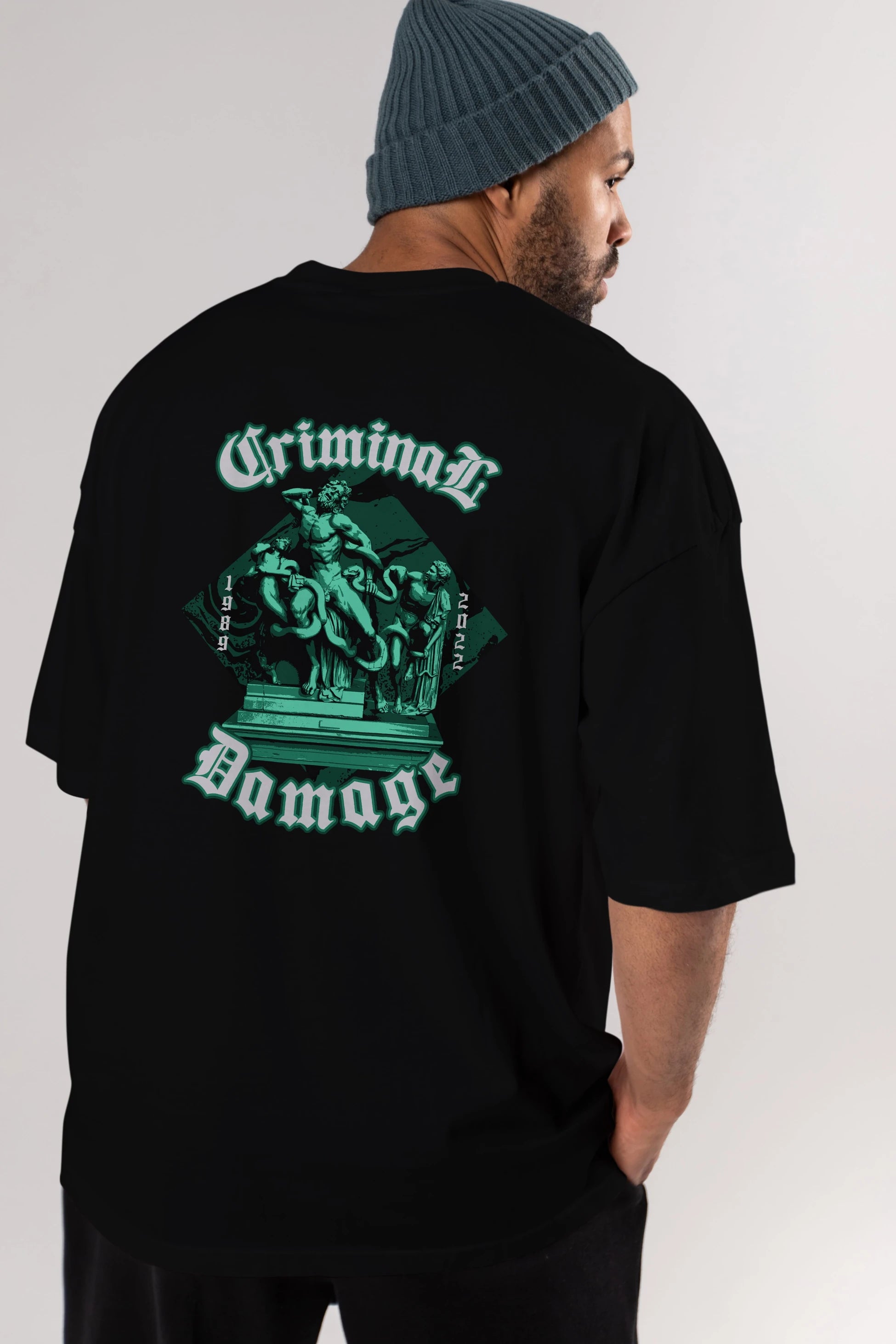 Criminal Damage Arka Baskılı Oversize t-shirt Erkek Kadın Unisex