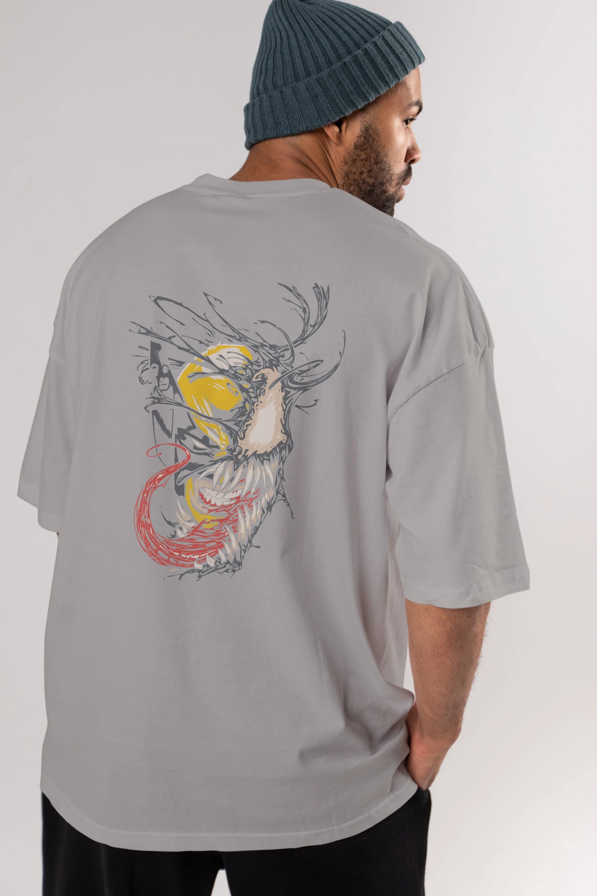 Venom (4) Arka Baskılı Oversize t-shirt Erkek Kadın Unisex %100 Pamuk Bisiklet Yaka tişort