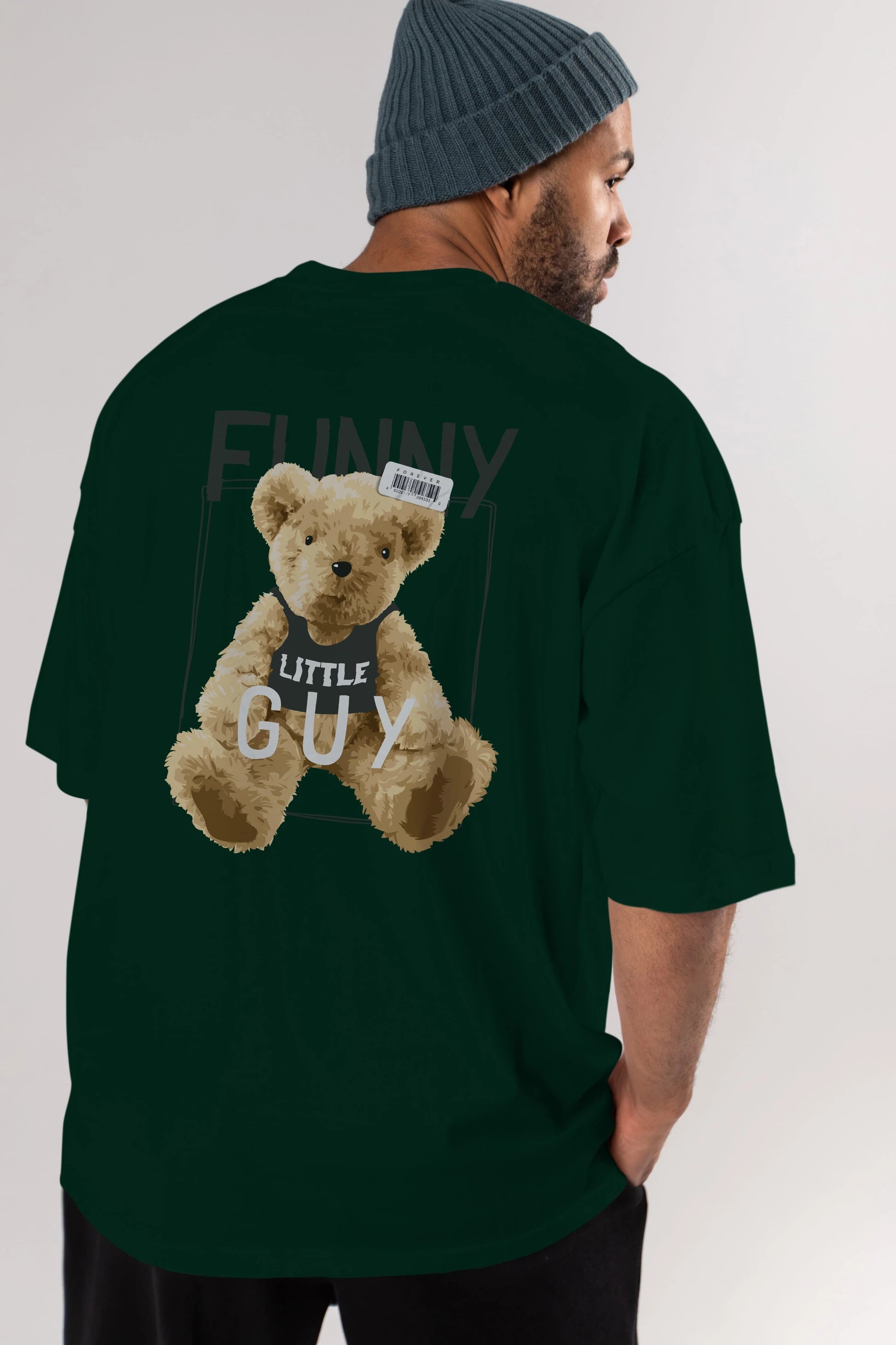 Teddy Bear Funny Arka Baskılı Oversize t-shirt Erkek Kadın Unisex %100 Pamuk