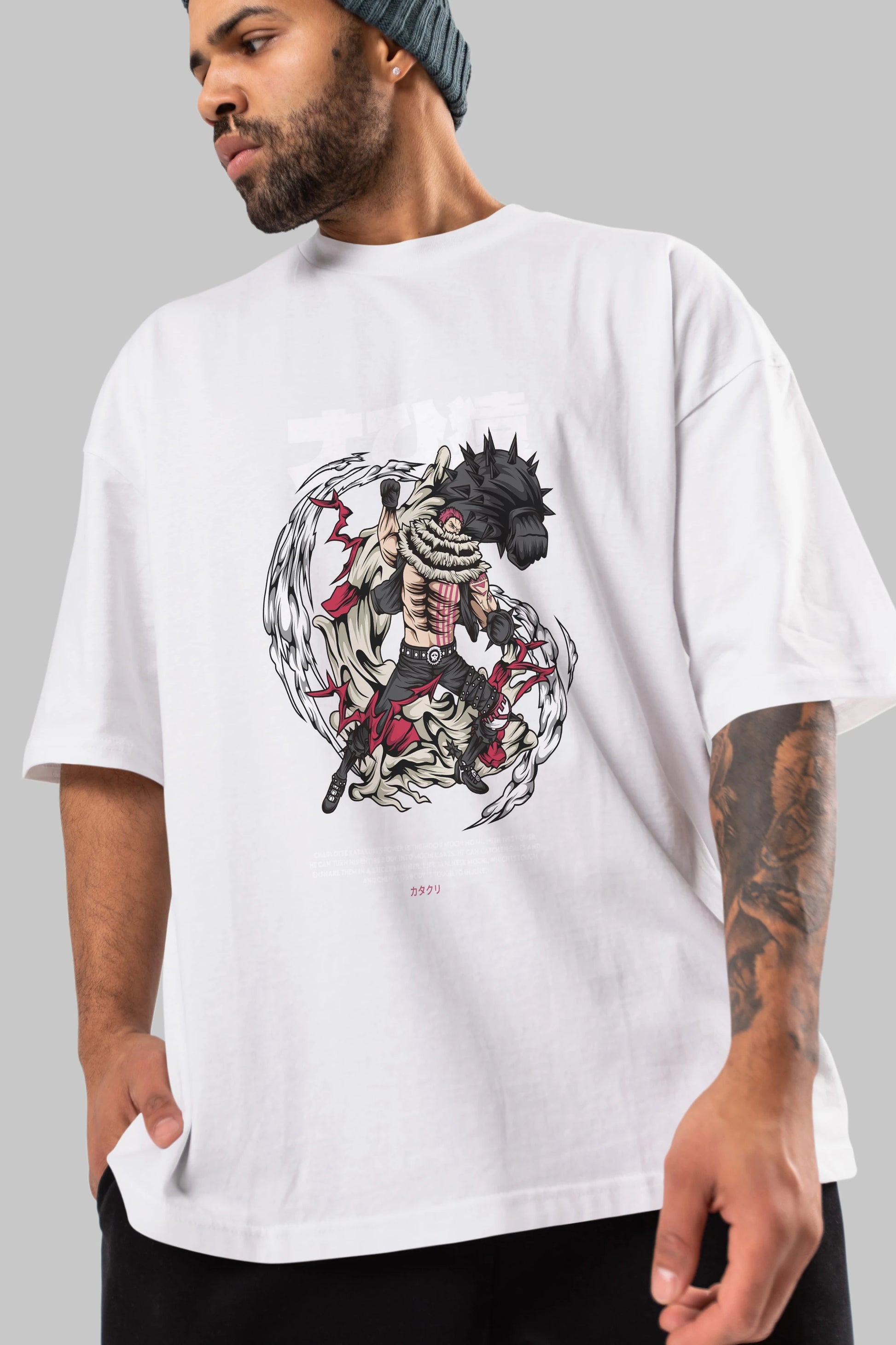 Katakuri Anime Ön Baskılı Oversize t-shirt %100 pamuk Erkek Kadın Unisex