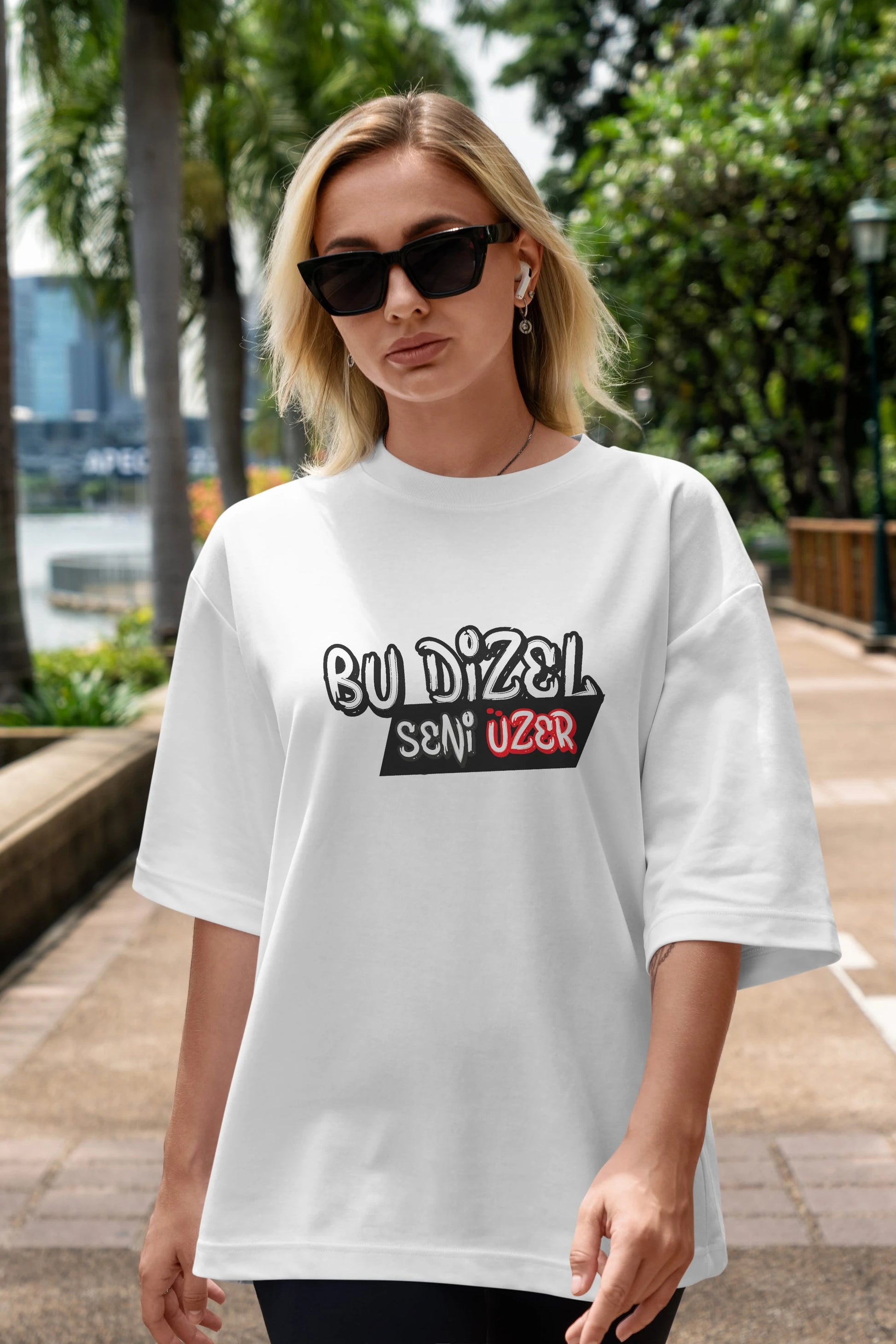 Bu Dizel Seni Üzer Ön Baskılı Oversize t-shirt %100 pamuk Erkek Kadın Unisex