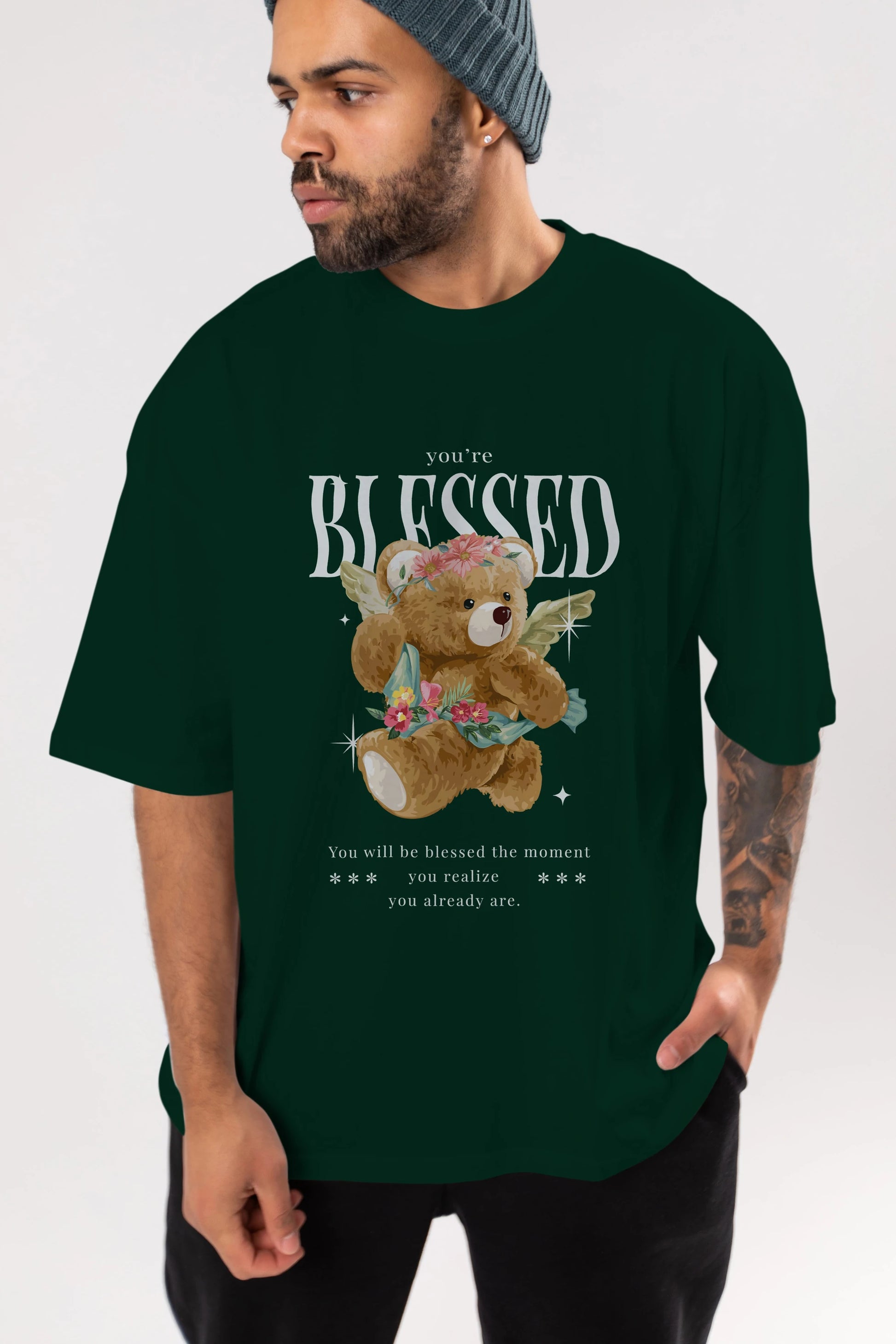 You are Blessed Bear Ön Baskılı Oversize t-shirt Erkek Kadın Unisex