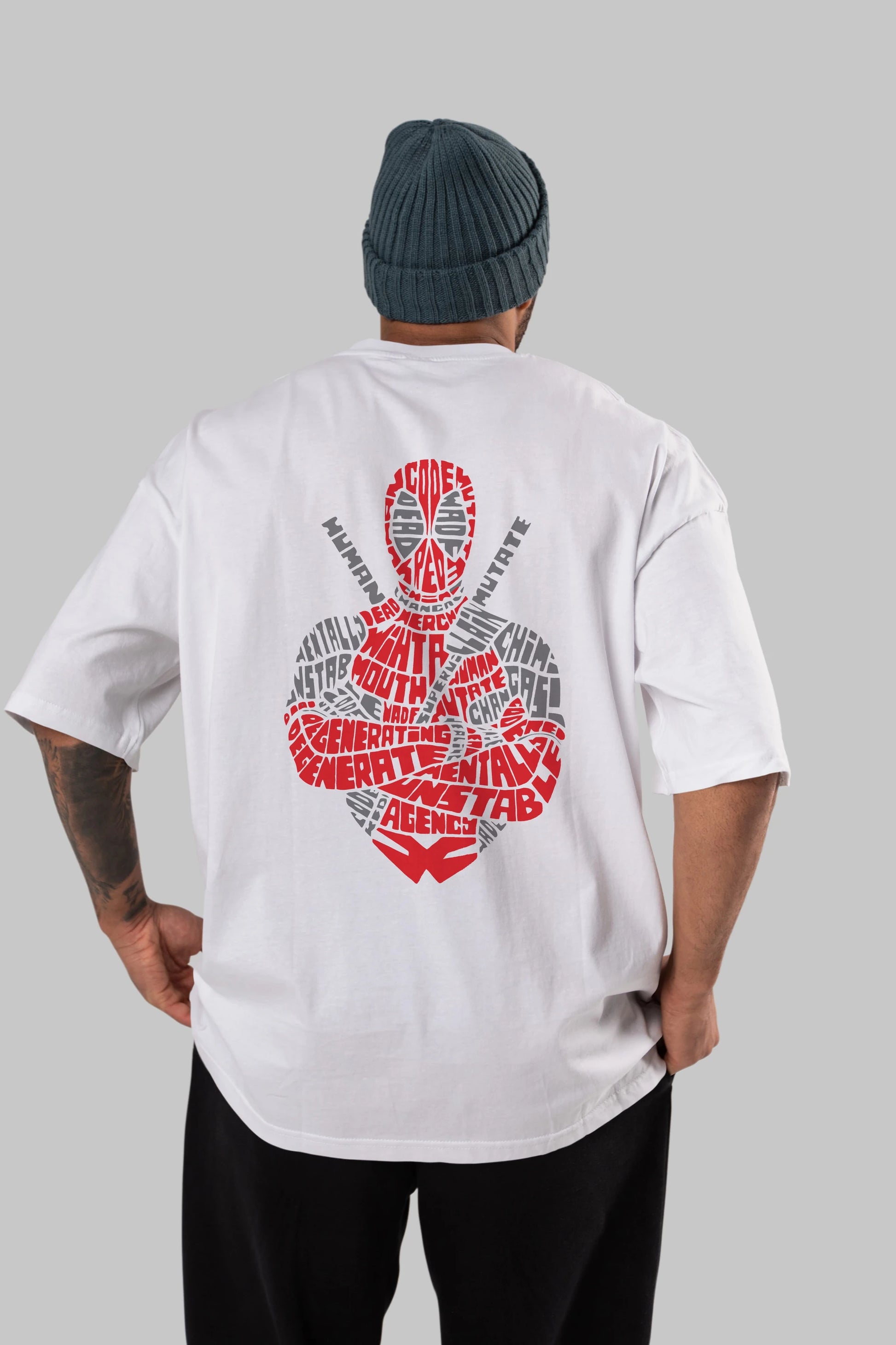 Deadpool (16) Arka Baskılı Oversize t-shirt Erkek Kadın Unisex %100 Pamuk Bisiklet Yaka tişort