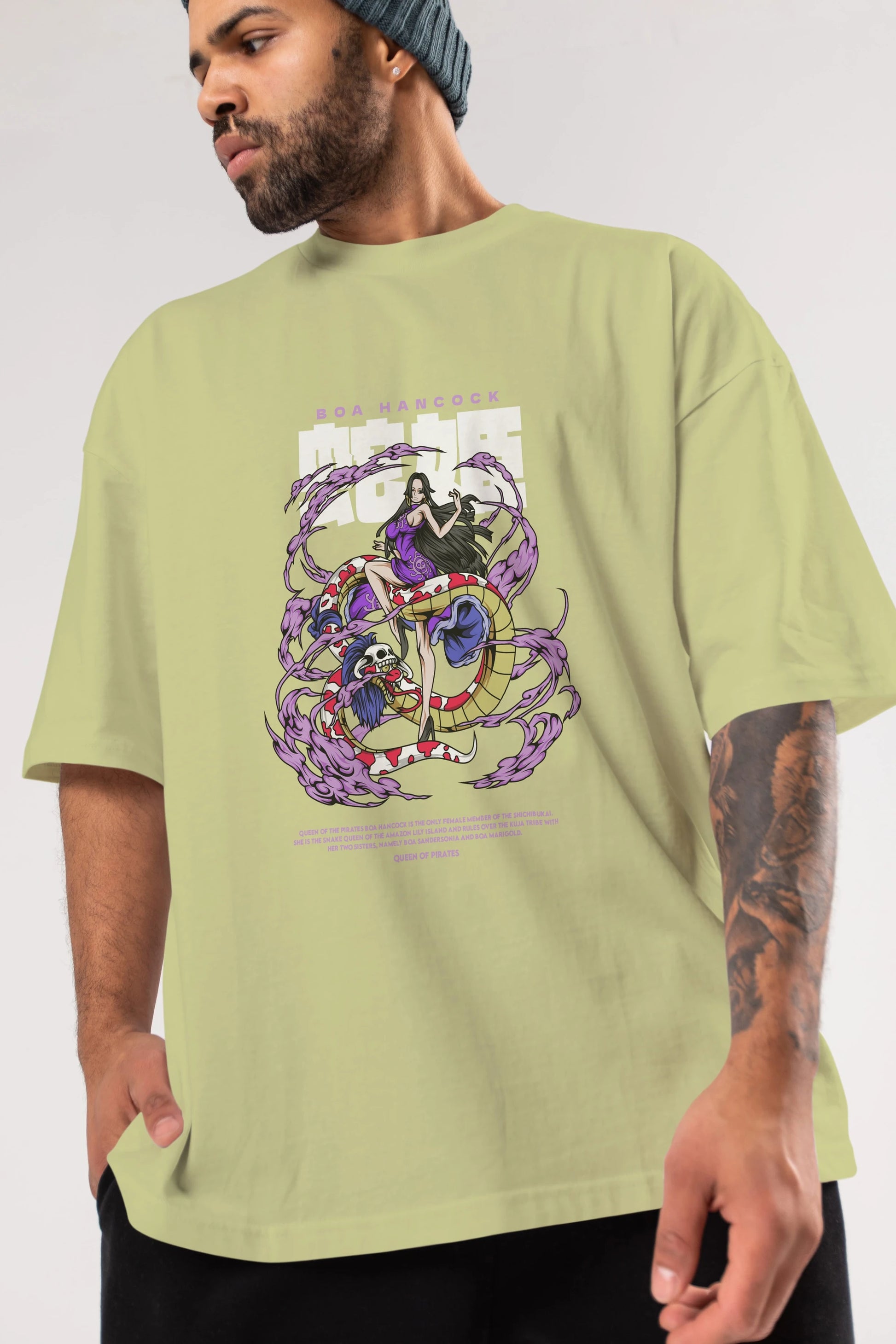 Boa Hancock Anime Ön Baskılı Oversize t-shirt %100 pamuk Erkek Kadın Unisex