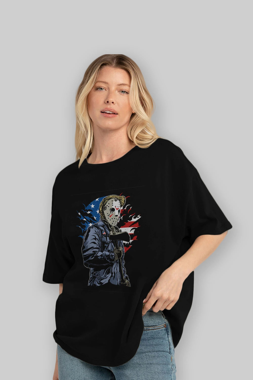 American Killer Ön Baskılı Oversize t-shirt Erkek Kadın Unisex %100 Pamuk tişort