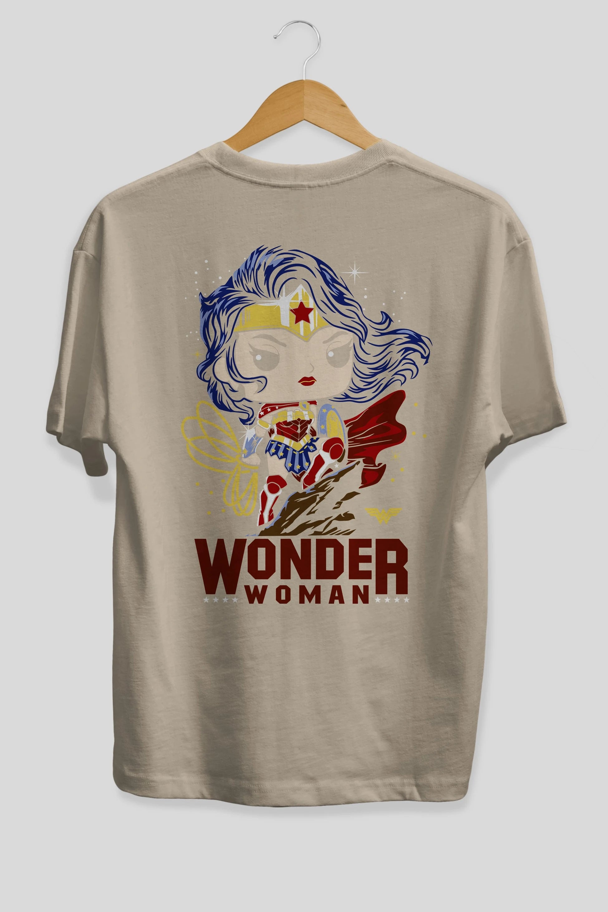 Wonder Woman (2) Arka Baskılı Oversize t-shirt Erkek Kadın Unisex %100 Pamuk Bisiklet Yaka tişort