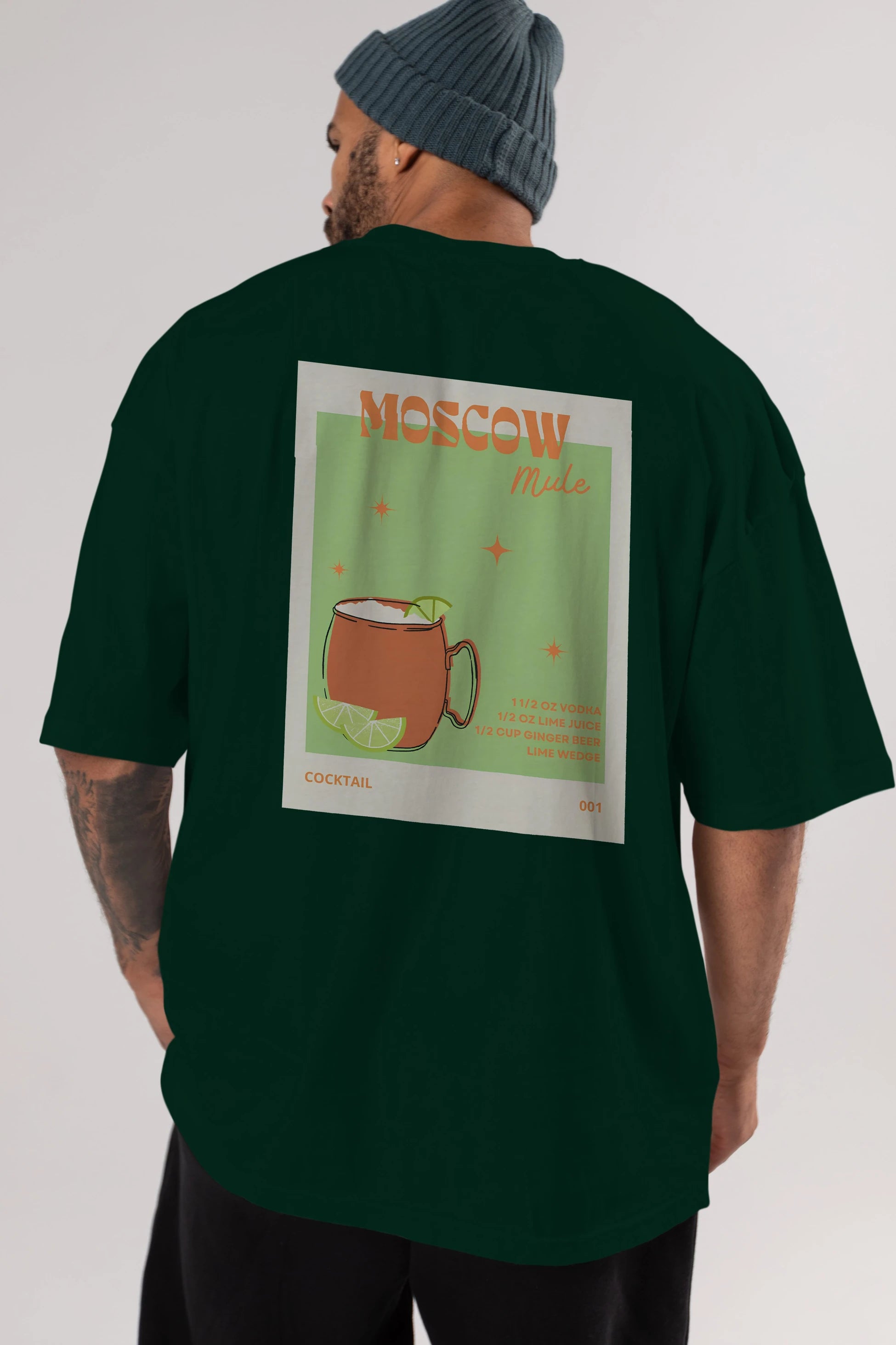 Moscow Mule 2 Arka Baskılı Oversize t-shirt Erkek Kadın Unisex %100 Pamuk Bisiklet Yaka tişort