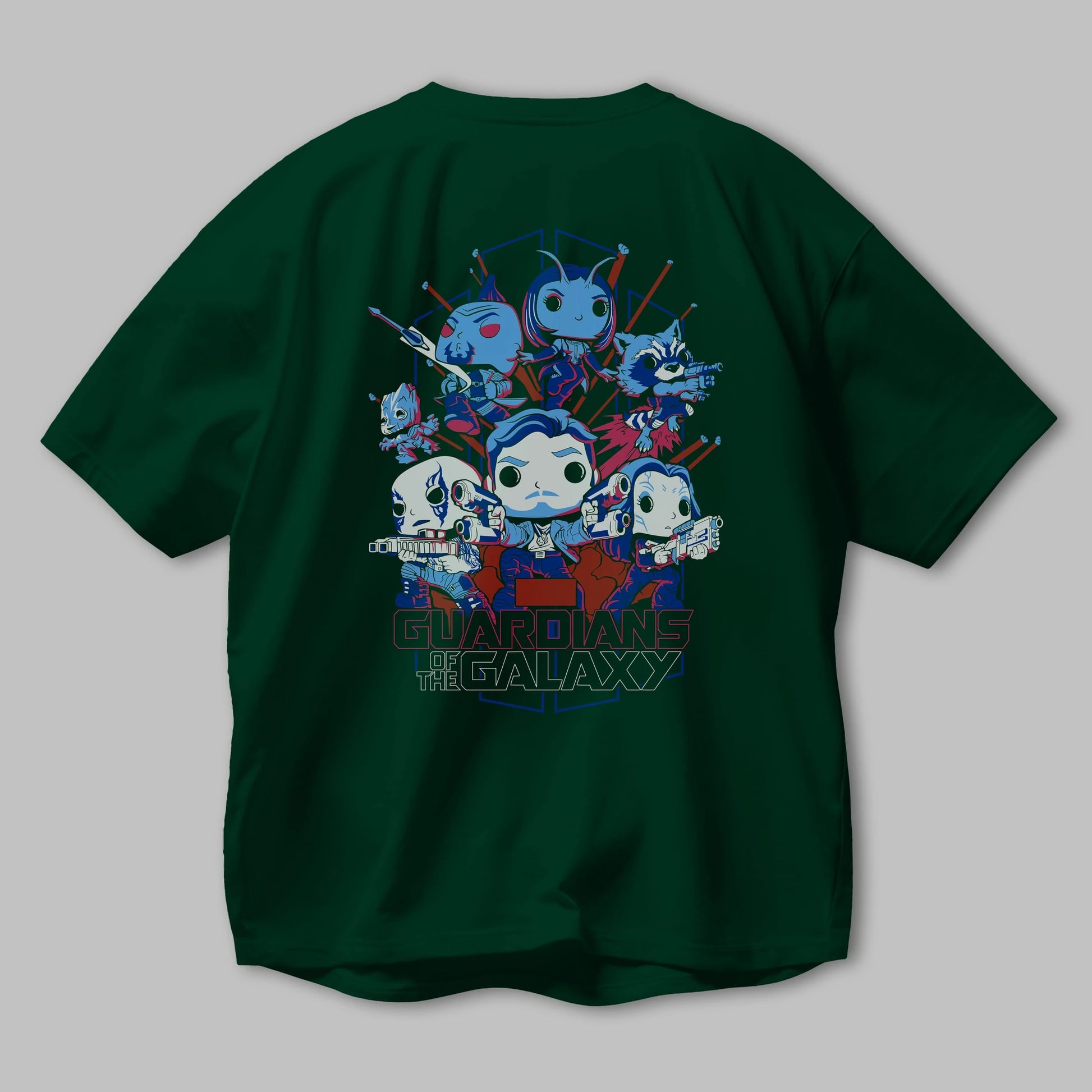 Guardians of the Galaxy Arka Baskılı Oversize t-shirt Erkek Kadın Unisex %100 Pamuk Bisiklet Yaka tişort