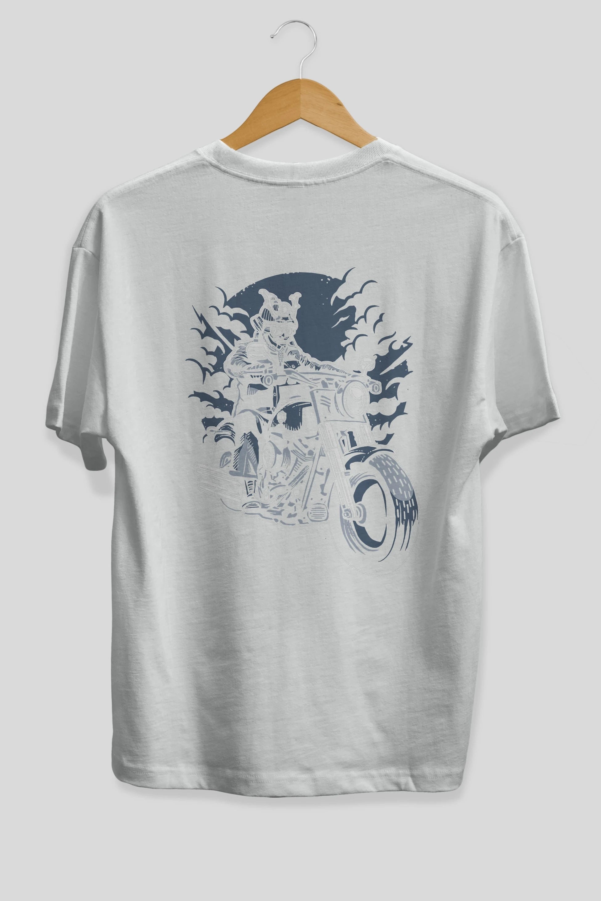 Samurai Ride Arka Baskılı Oversize t-shirt Erkek Kadın Unisex %100 Pamuk