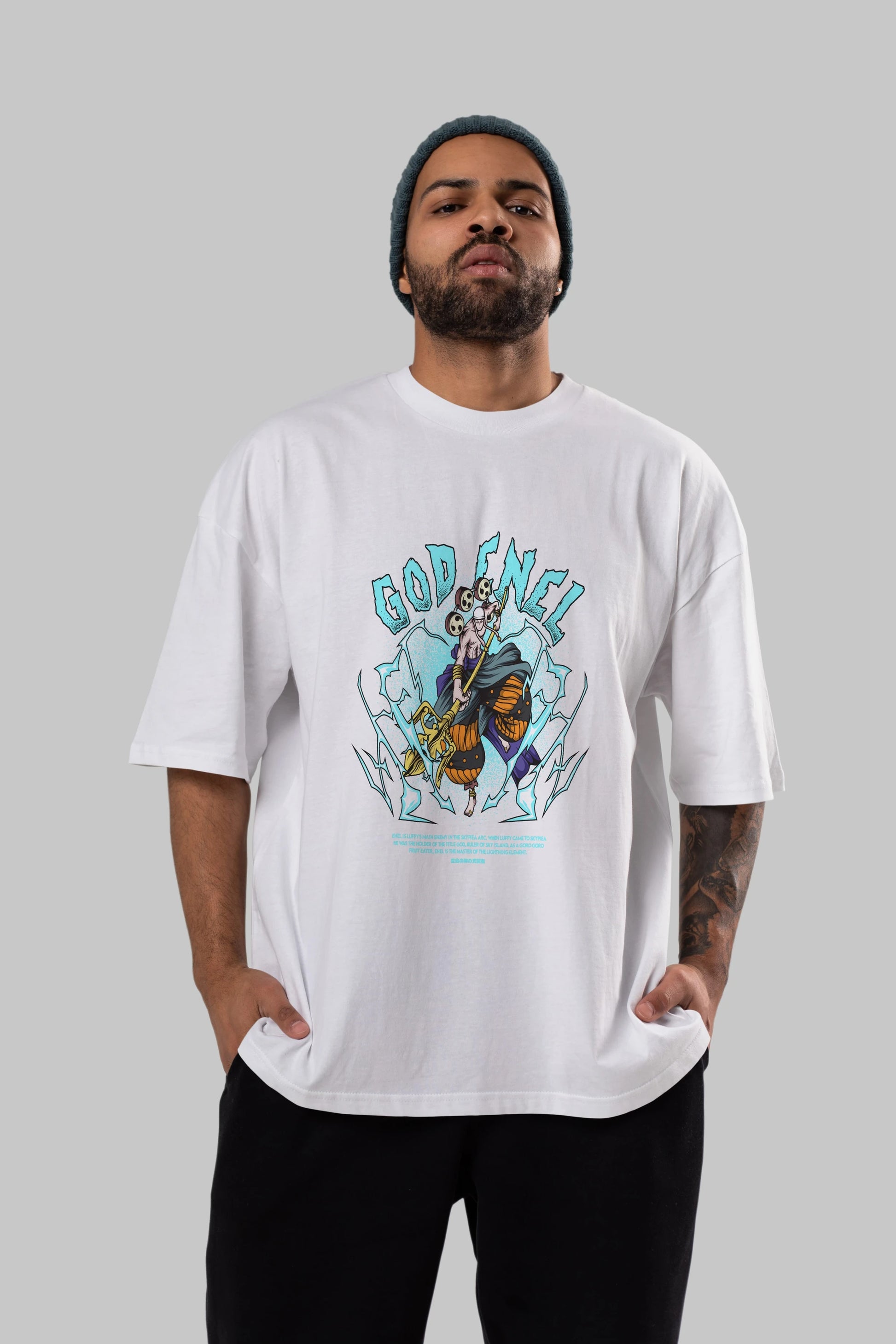 Eneru Anime Ön Baskılı Oversize t-shirt %100 pamuk Erkek Kadın Unisex