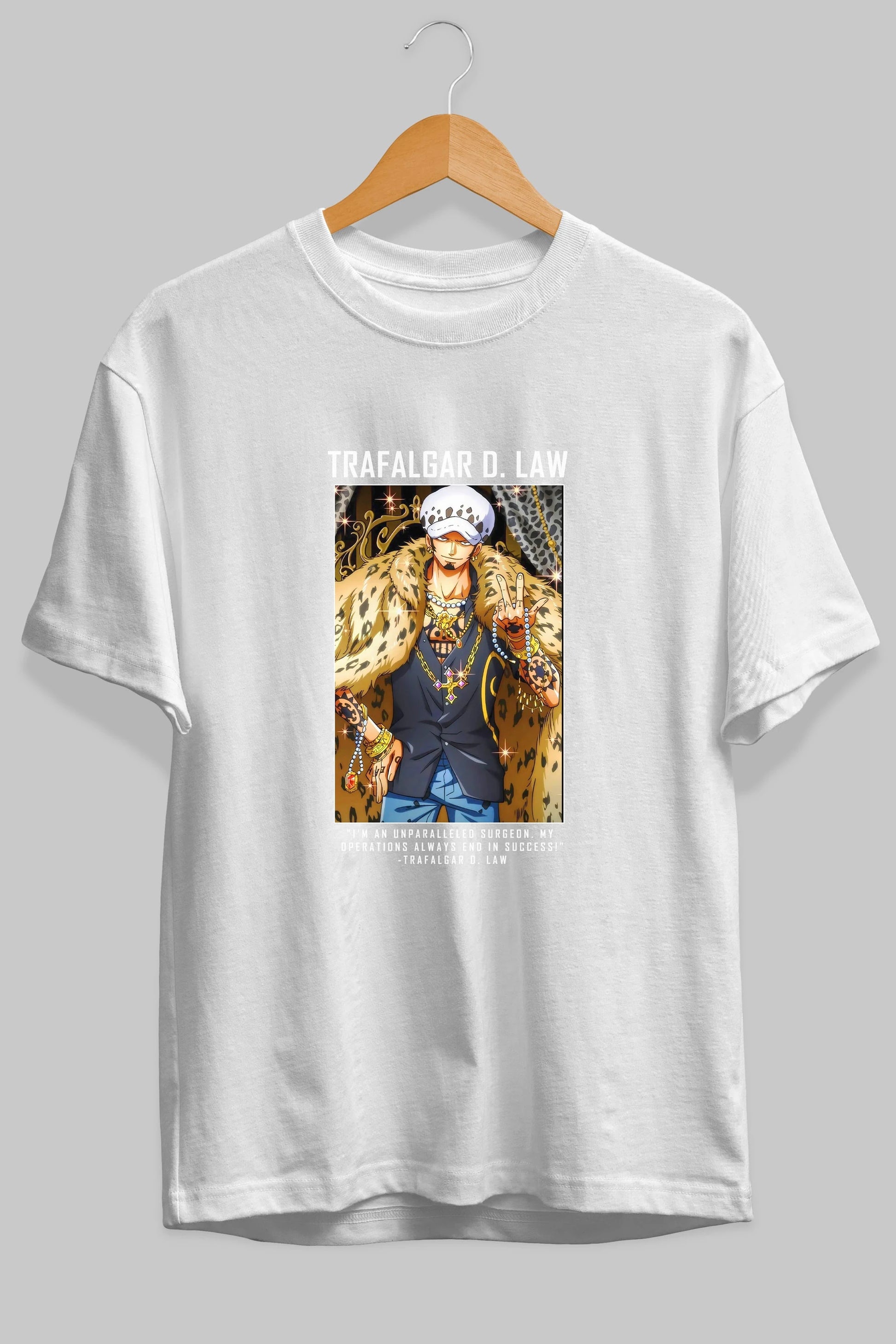 Trafalgar D. Water Law 2 Anime Ön Baskılı Oversize t-shirt Erkek Kadın Unisex
