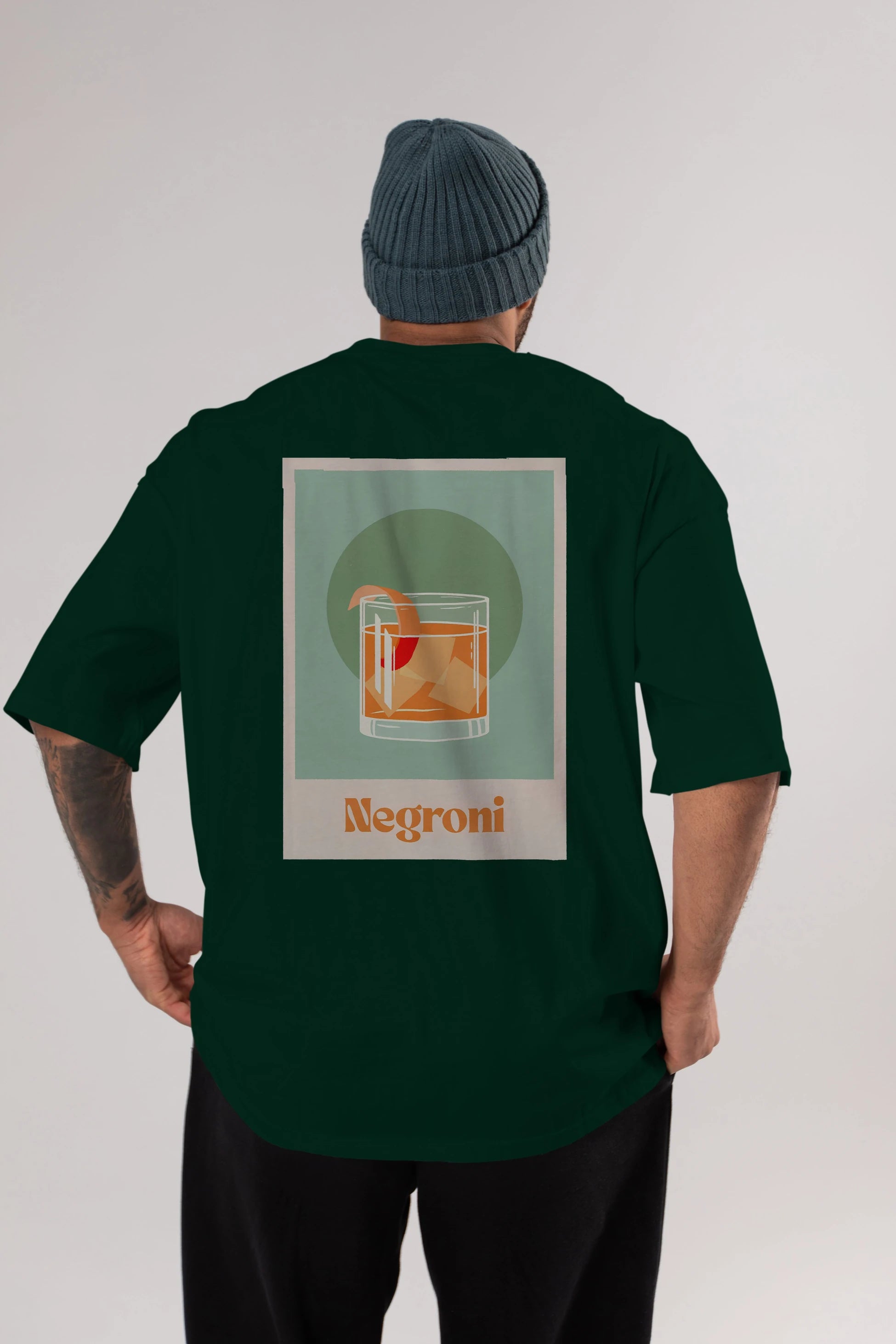 Negroni 5 Arka Baskılı Oversize t-shirt Erkek Kadın Unisex %100 Pamuk Bisiklet Yaka tişort