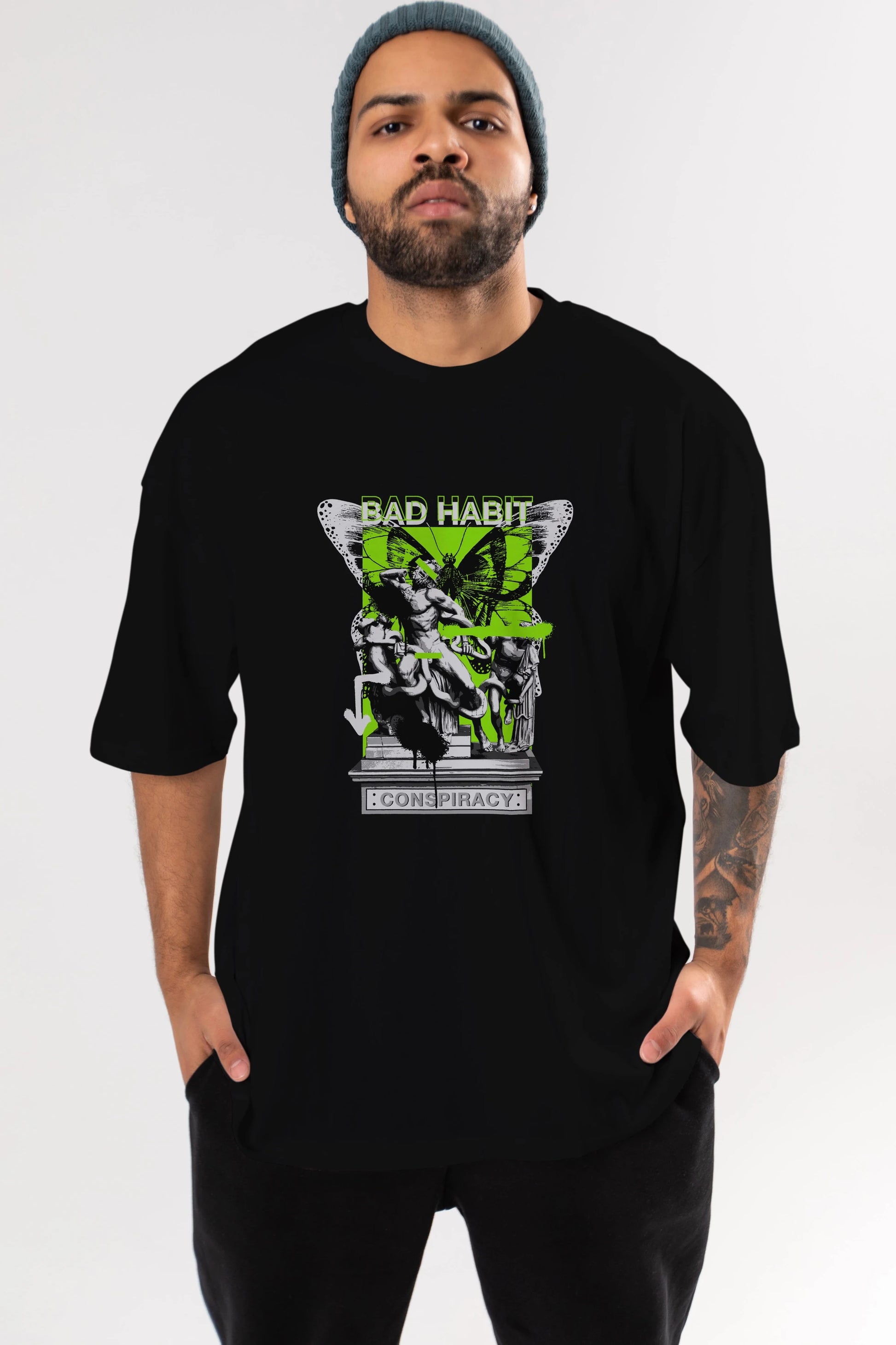 Bad Habit Ön Baskılı Oversize t-shirt Erkek Kadın Unisex