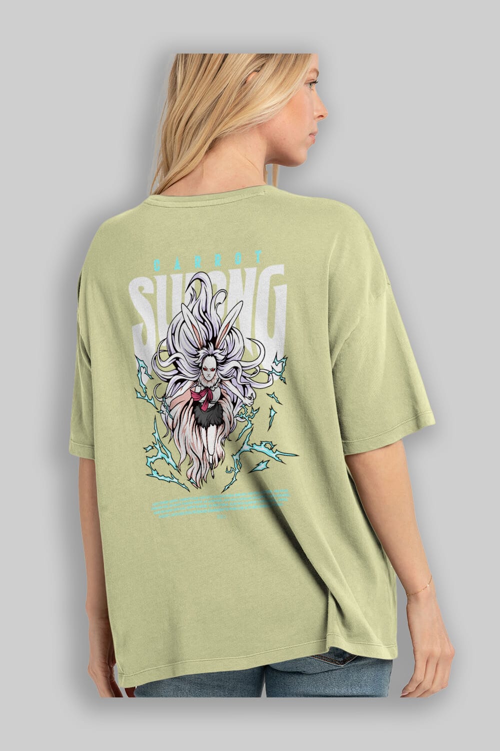 Carrot Sulong Anime Arka Baskılı Oversize t-shirt Erkek Kadın Unisex