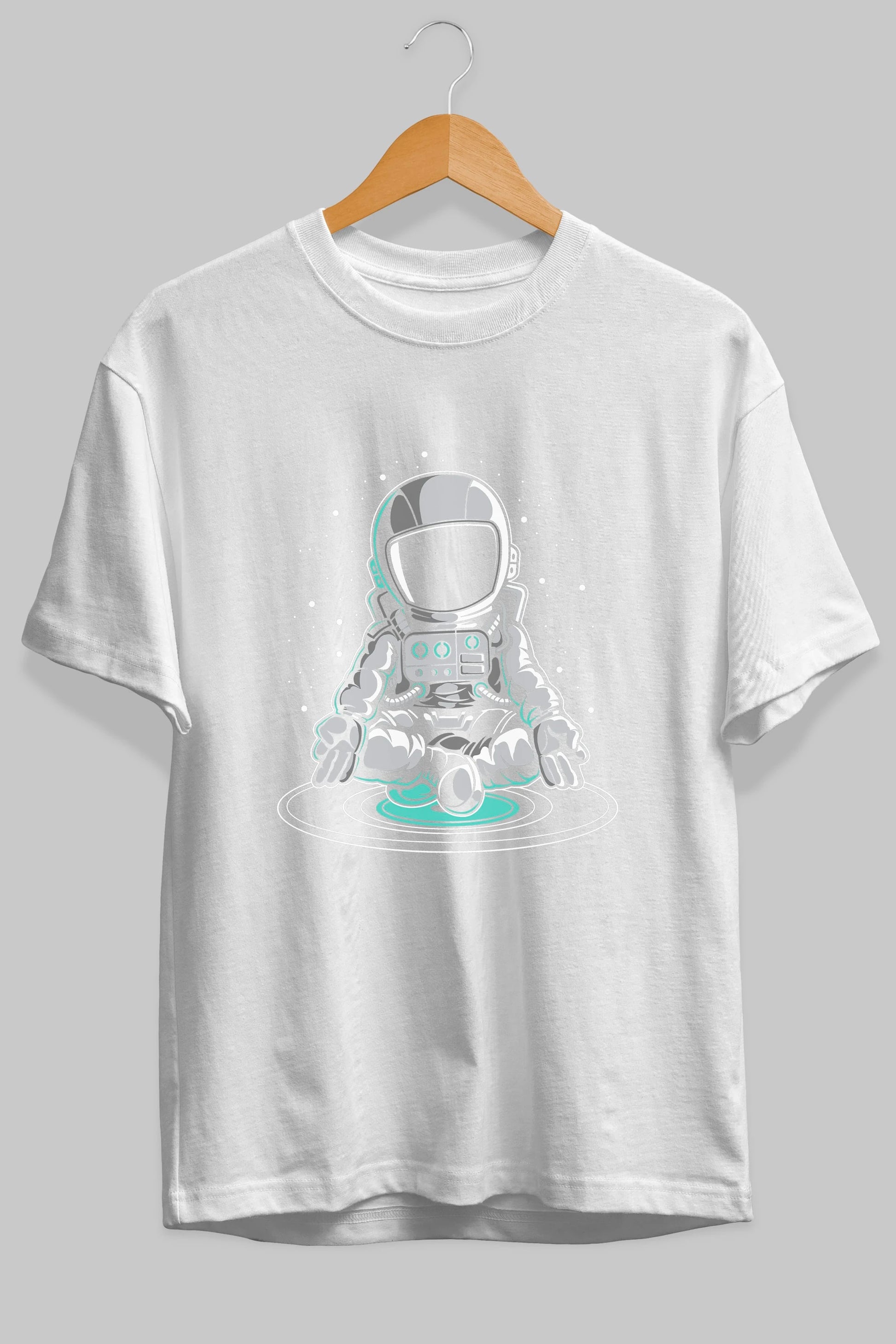 Astronaut Meditation Ön Baskılı Oversize t-shirt Erkek Kadın Unisex