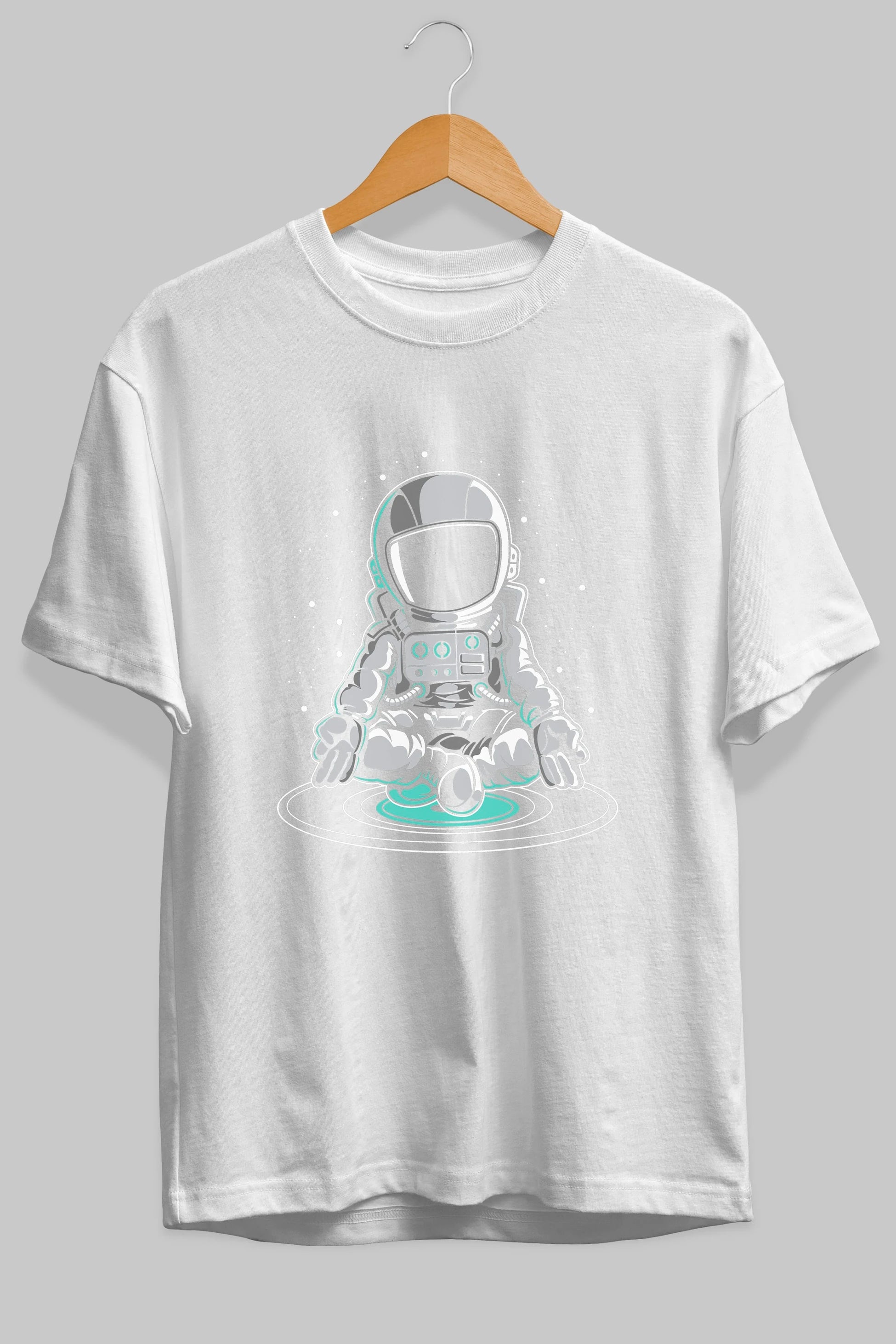 Astronaut Meditation Ön Baskılı Oversize t-shirt Erkek Kadın Unisex