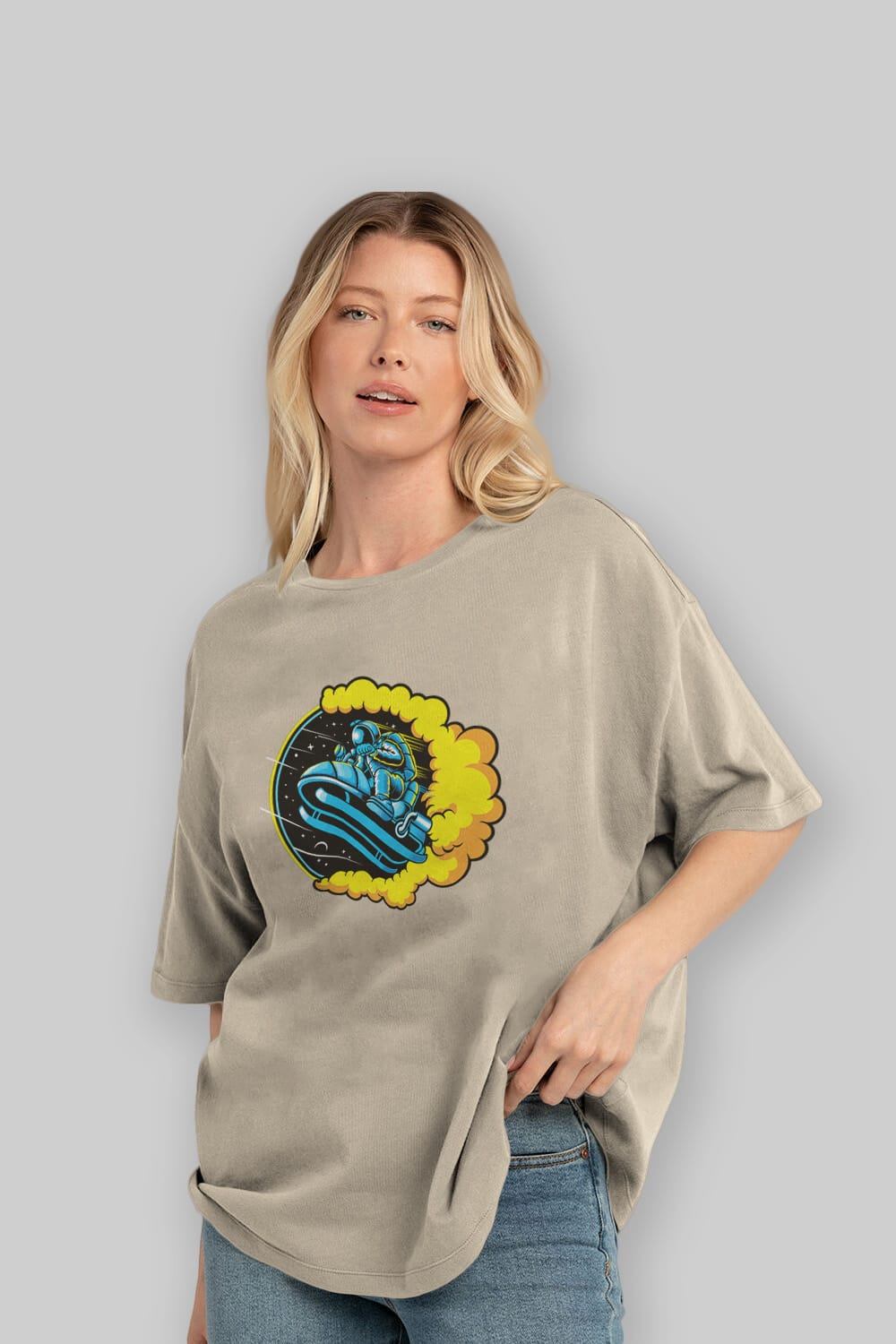 Astrojump with Snowmobile Ön Baskılı Oversize t-shirt Erkek Kadın Unisex