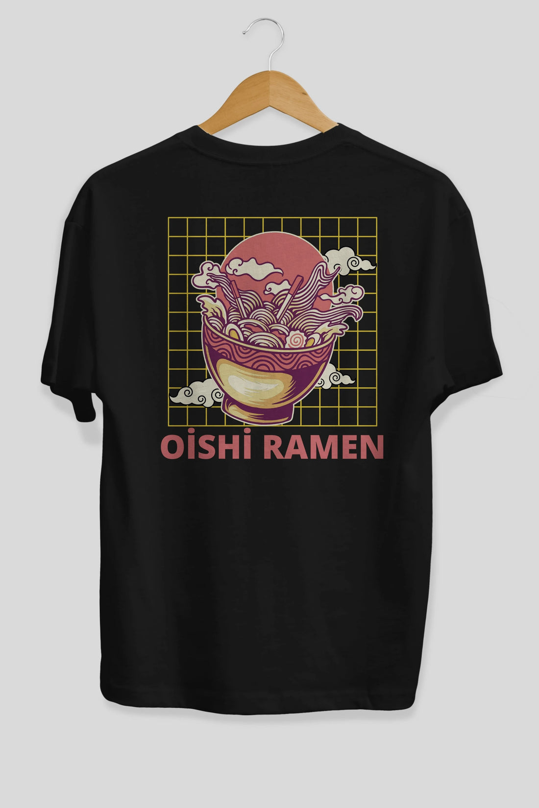 Oishi Ramen Yazılı Arka Baskılı Oversize t-shirt Erkek Kadın Unisex