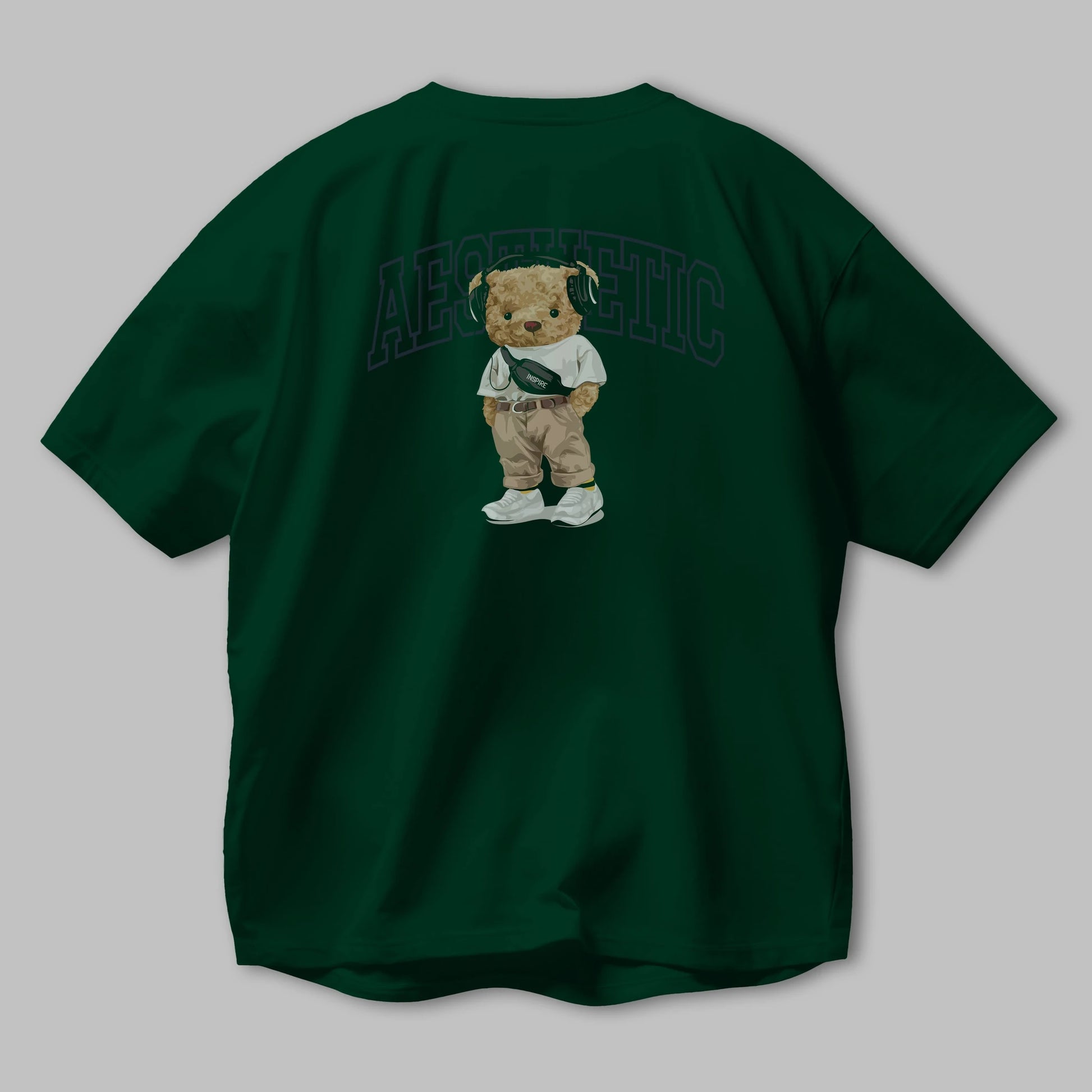 Teddy Bear Aesthetıc Arka Baskılı Oversize t-shirt Erkek Kadın Unisex %100 Pamuk