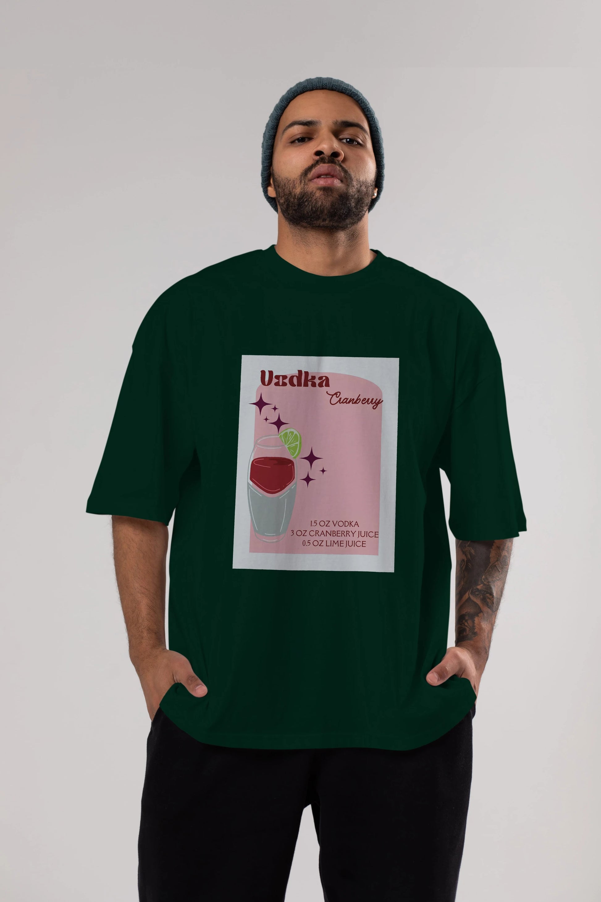 Vodka Cranberry 2 Ön Baskılı Oversize t-shirt Erkek Kadın Unisex %100 Pamuk Bisiklet Yaka tişort